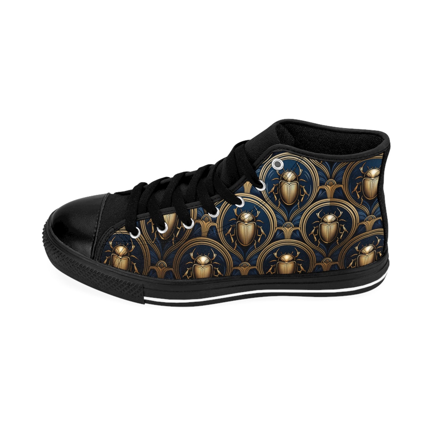 Art Deco Scarab Beetles - Women's Classic High Top Sneakers