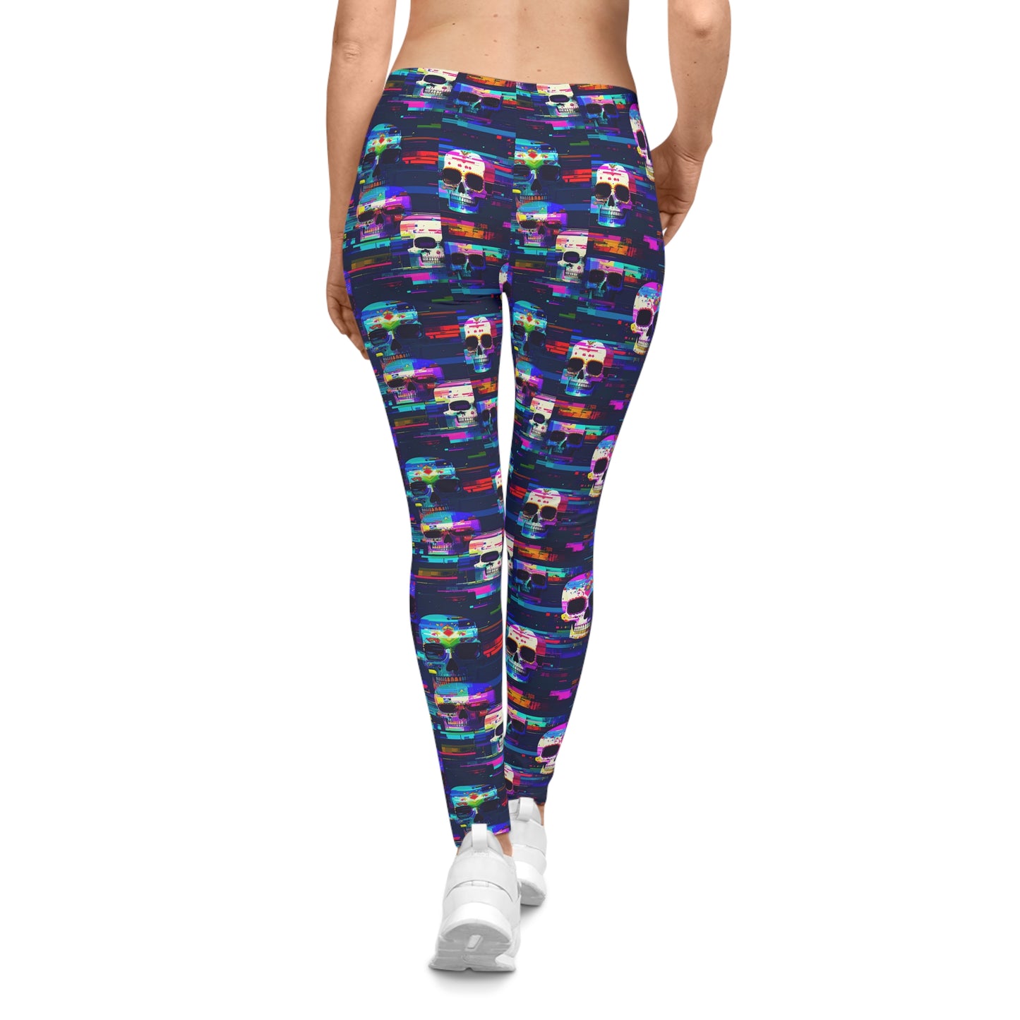 Glitchy Skull Leggings