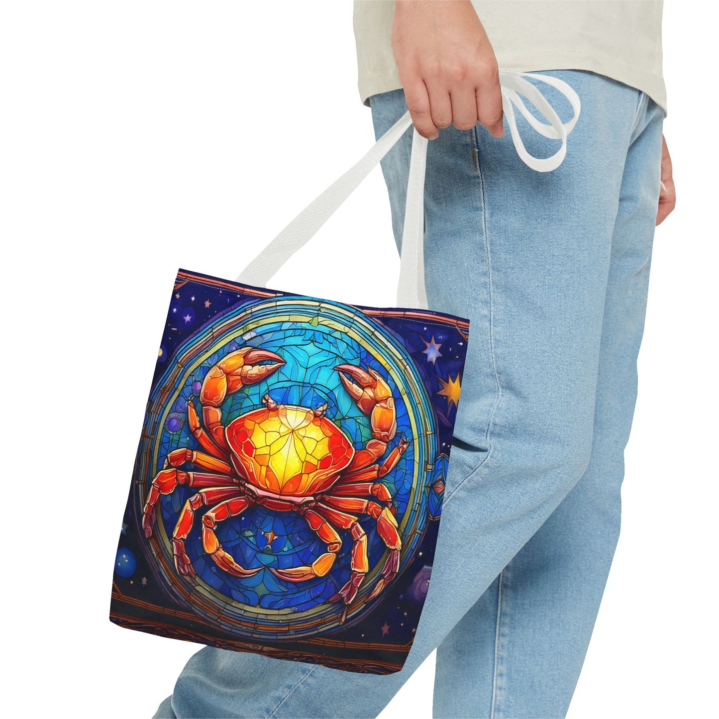 Cancer Crab Stained Glass Style Tote Bag (All Over Print)