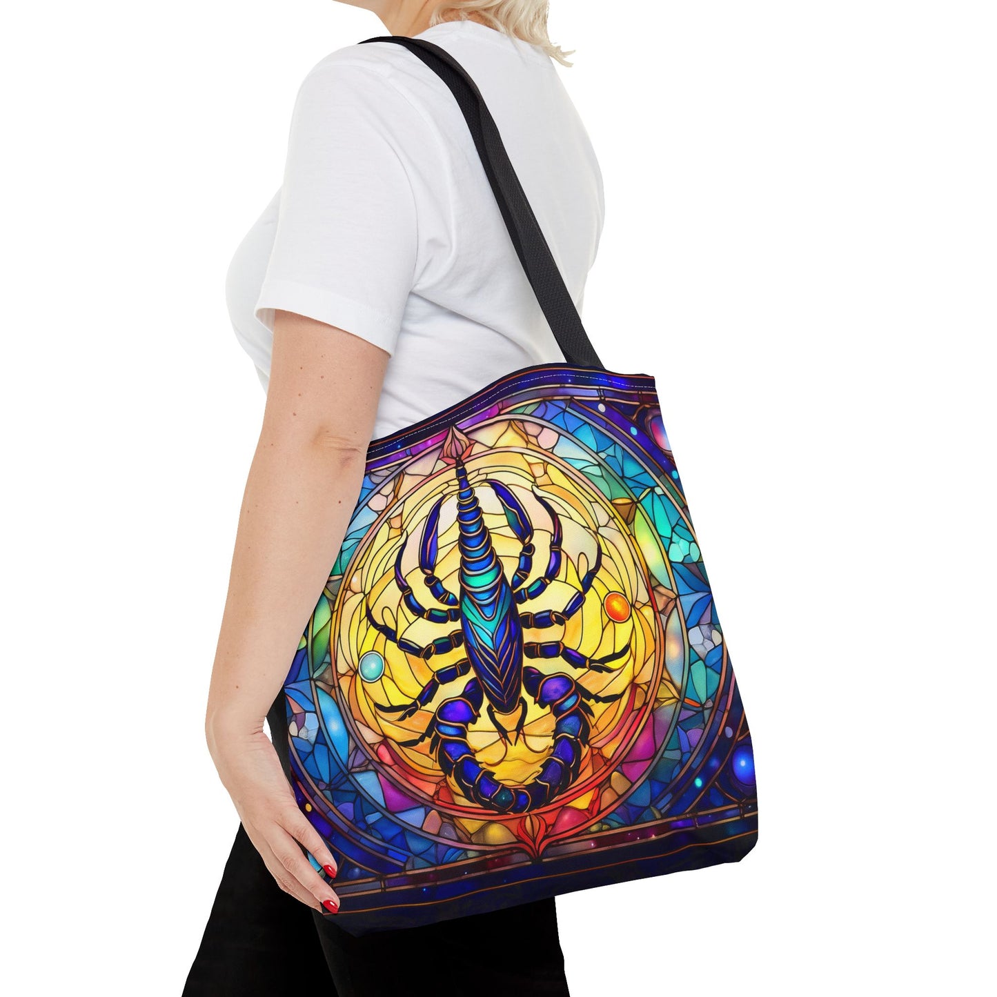 Scorpio Stained Glass Style Tote Bag (All Over Print)