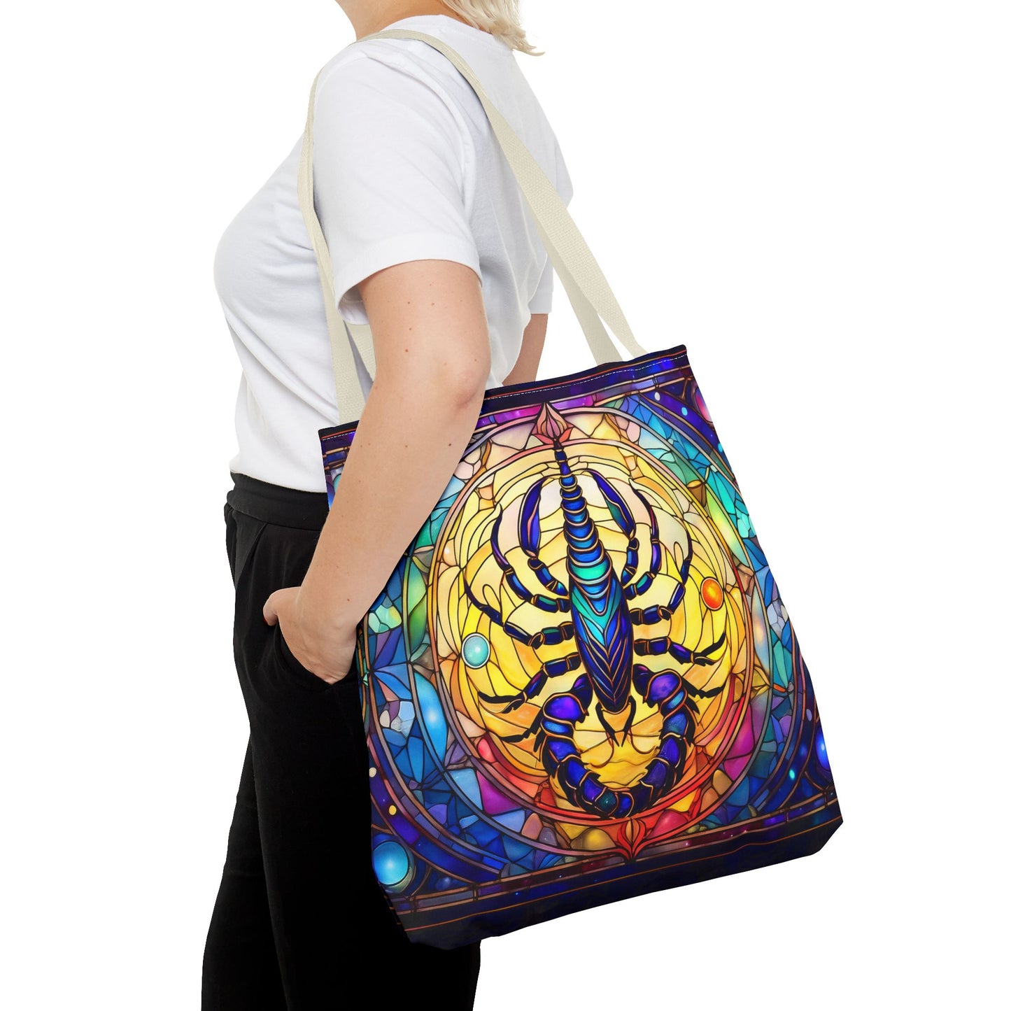 Scorpio Stained Glass Style Tote Bag (All Over Print)