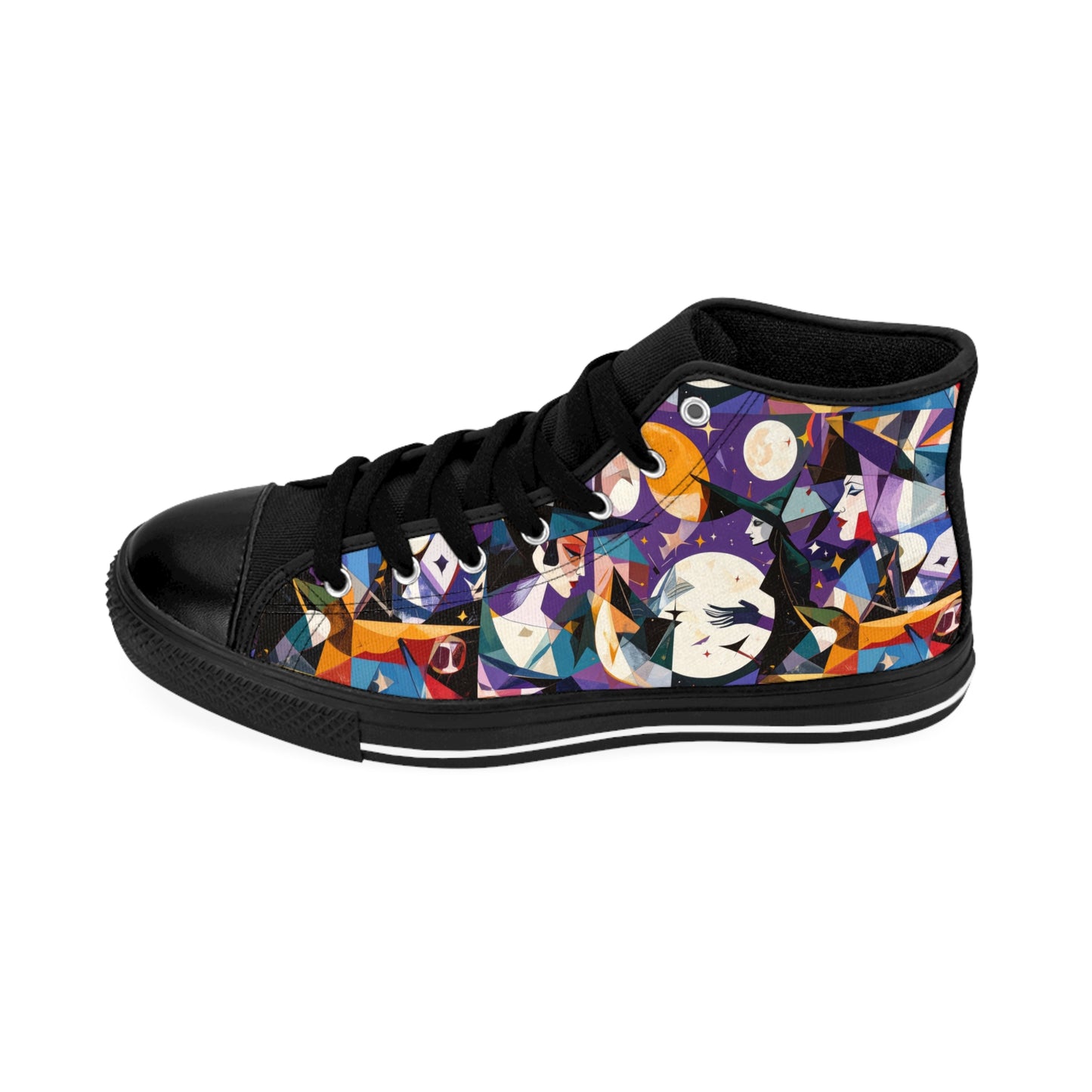 Witchy Cubism - Women's Classic High Top Sneakers