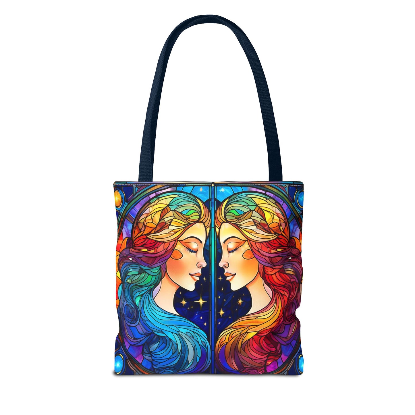 Gemini Twins Stained Glass Style Tote Bag (All Over Print)