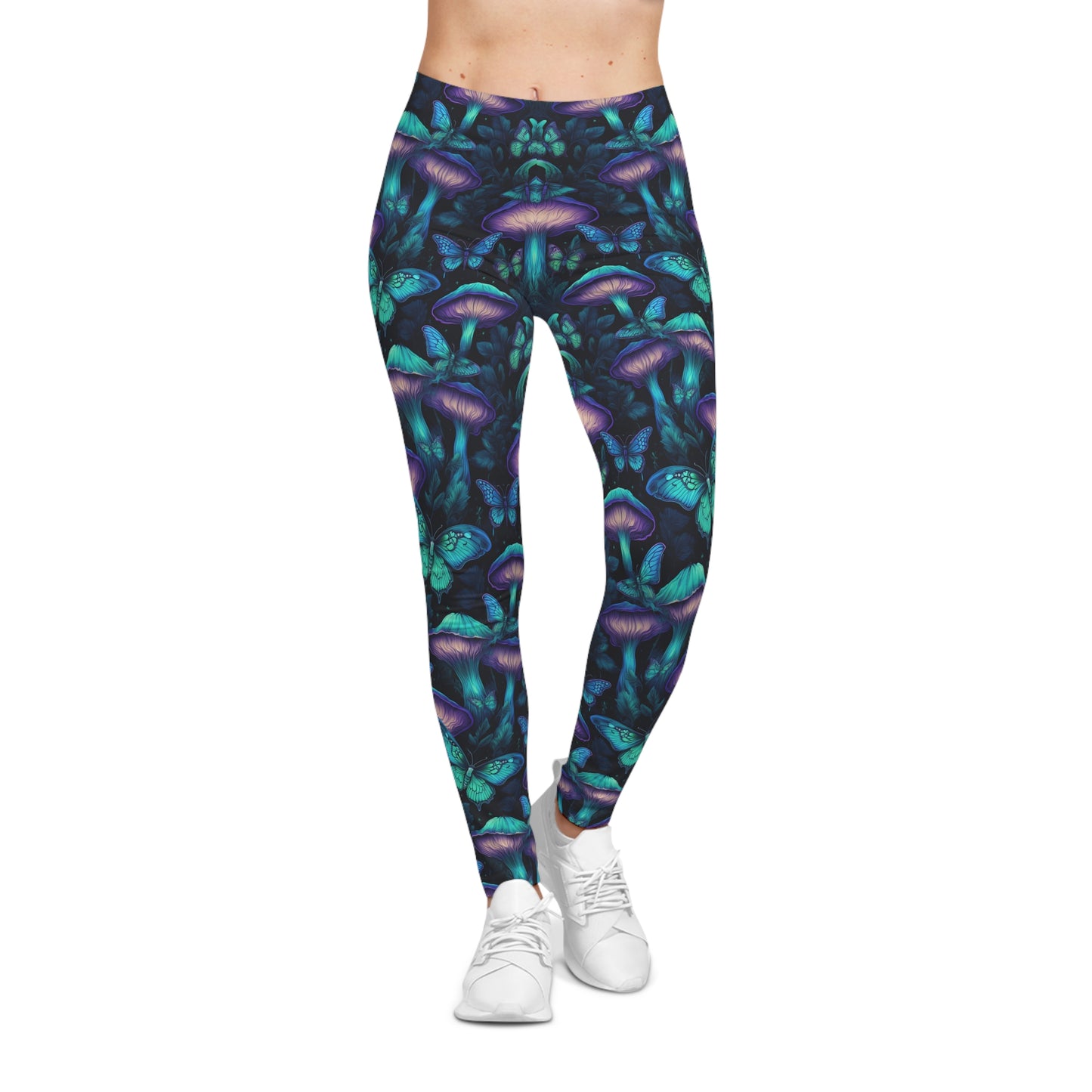 Bioluminescent Moths and Mushrooms - Leggings