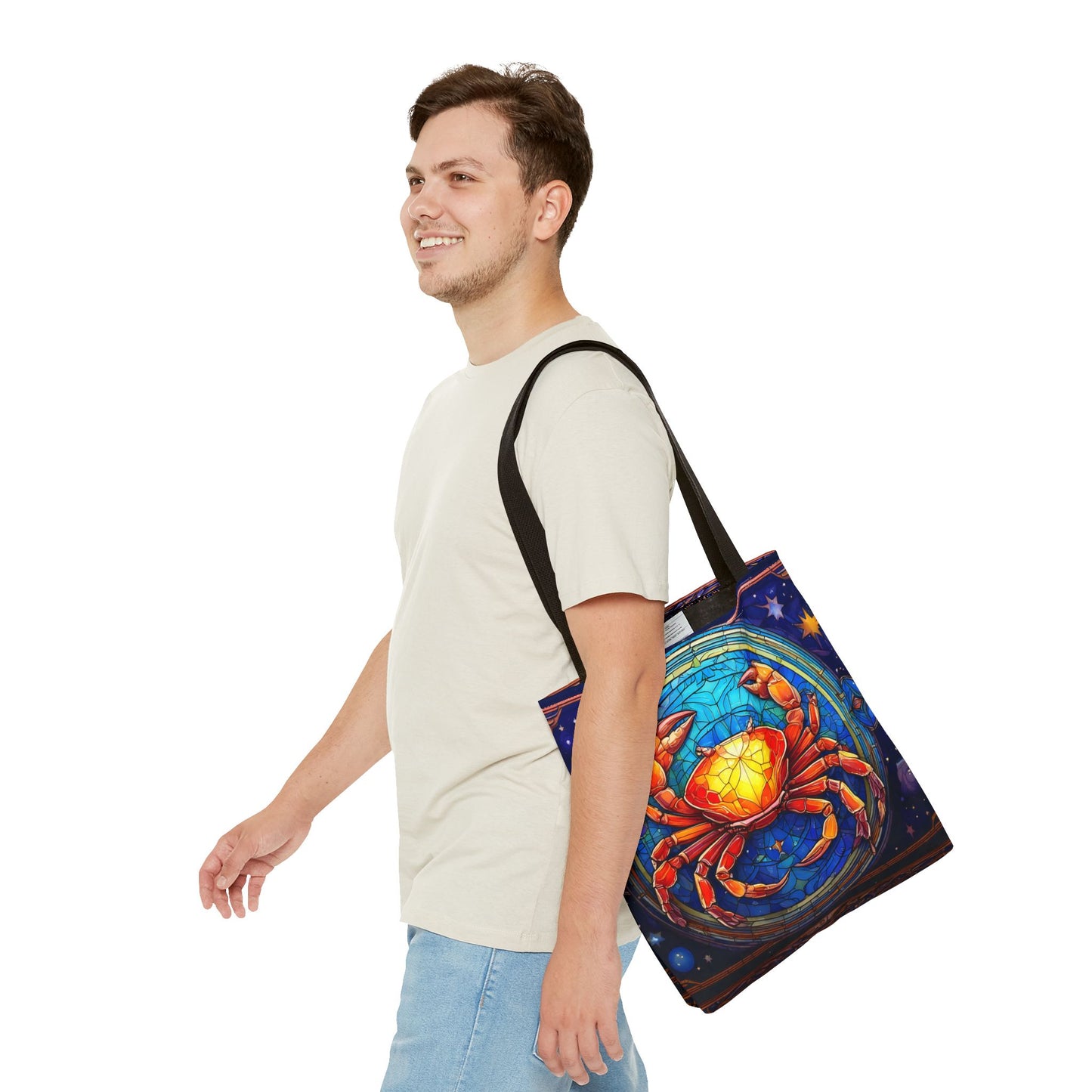 Cancer Crab Stained Glass Style Tote Bag (All Over Print)