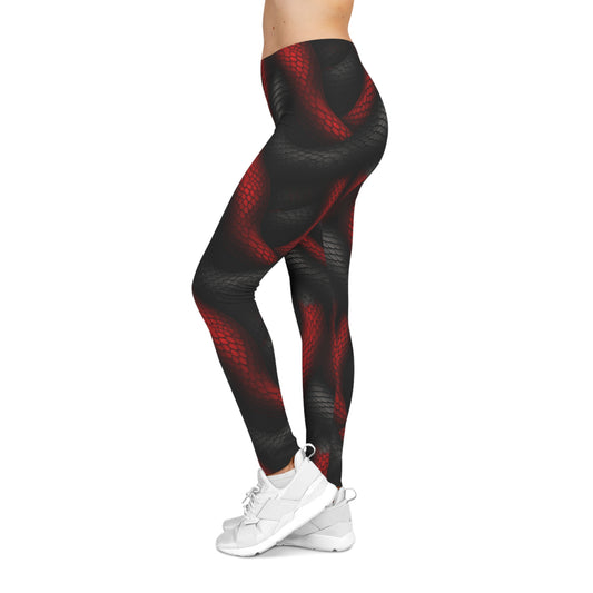 Black and Red Snake Leggings