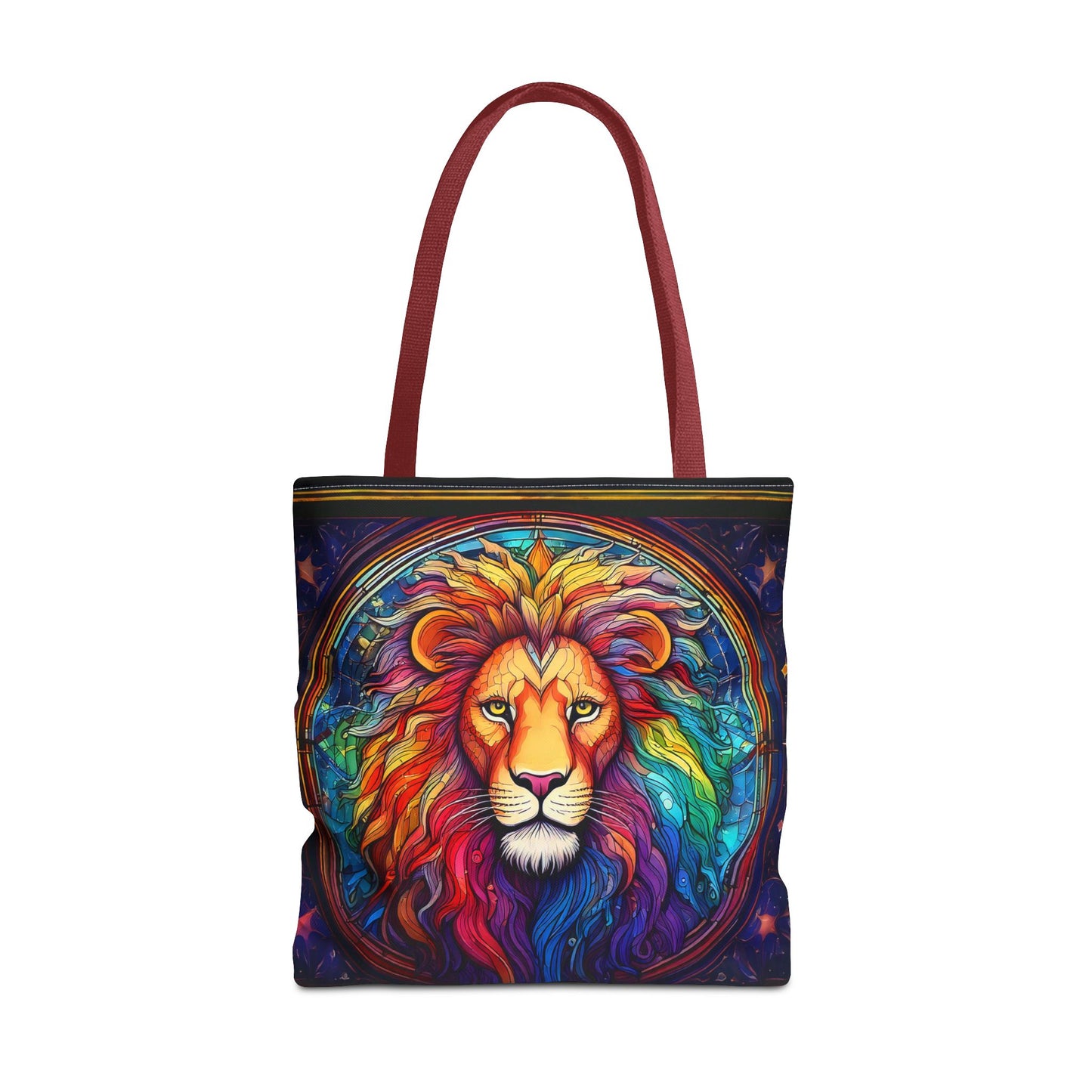 Leo Lion Stained Glass Style Tote Bag