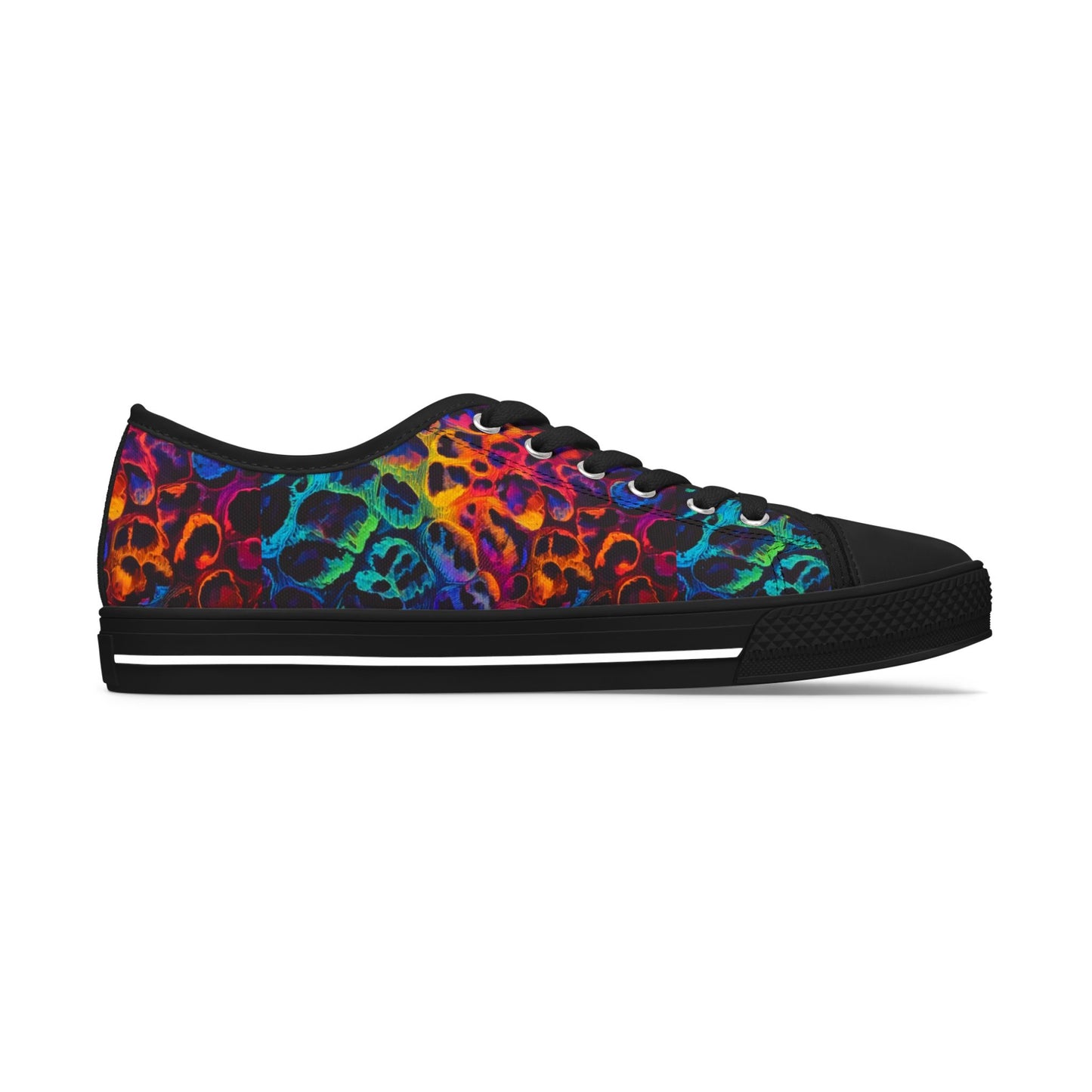 Neon Leopard Print - Women's Low Top Sneakers