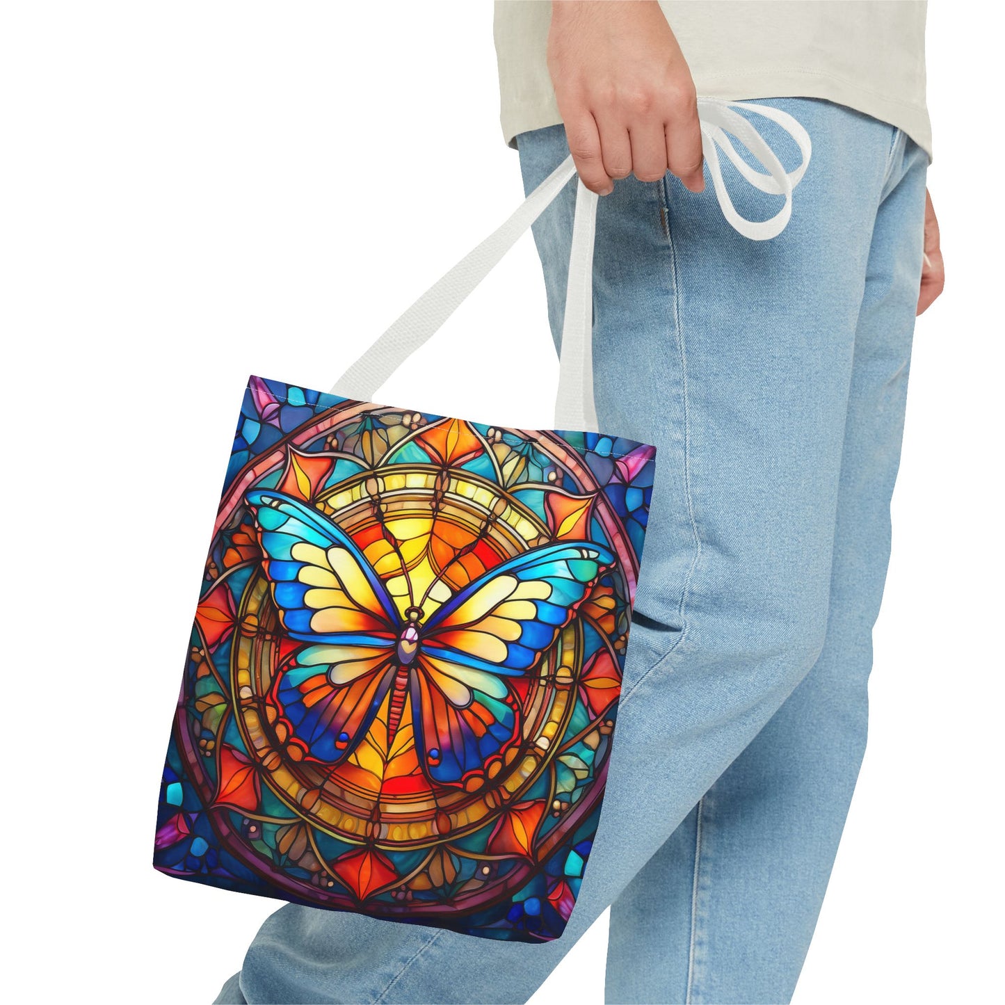 Stained Glass Butterfly Tote Bag