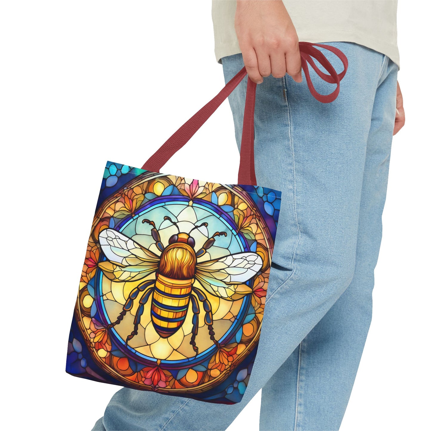 Stained Glass Bee Tote Bag
