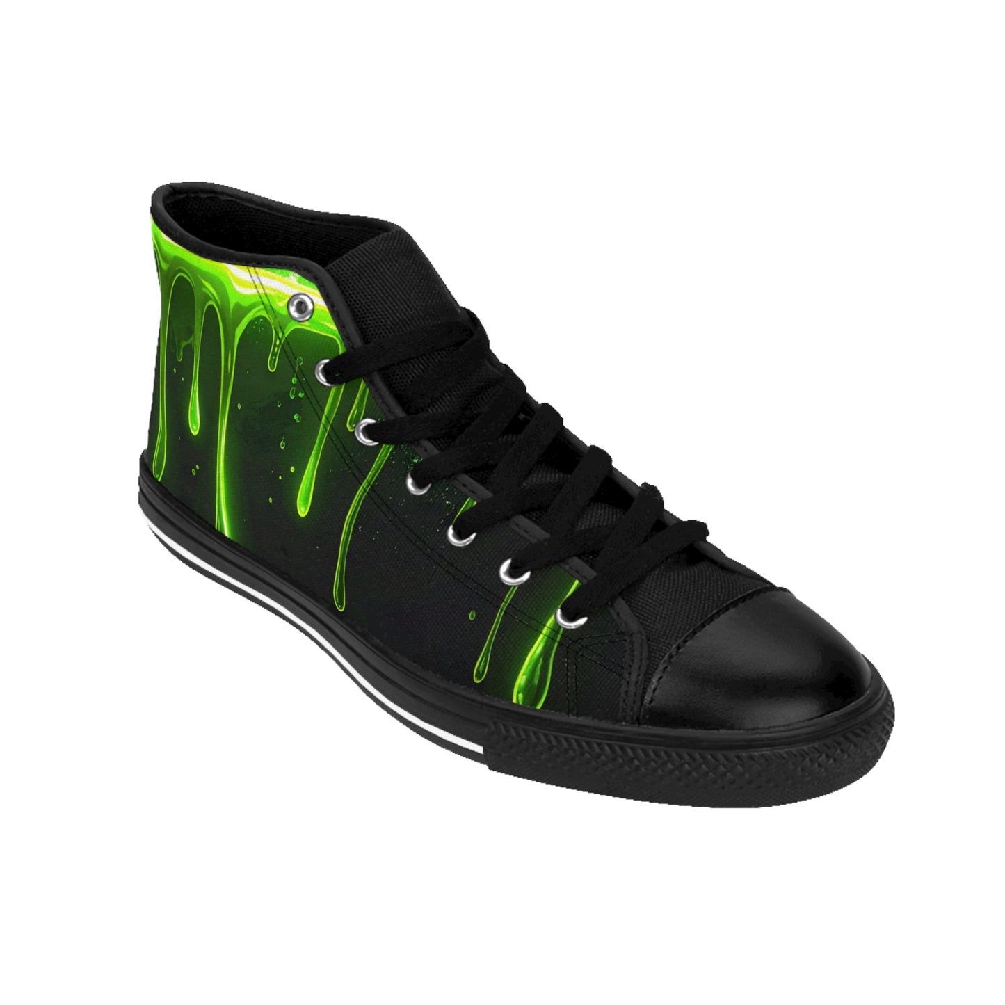 Neon Green Toxic Drip - Men's Classic High Top Sneakers