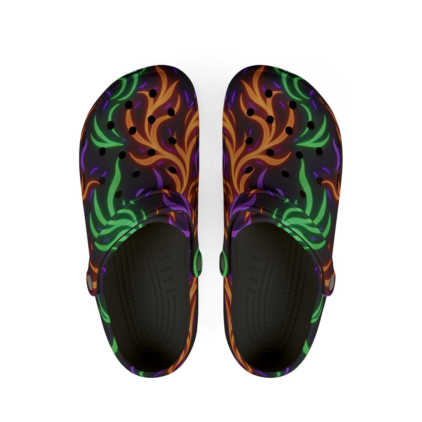 Neon Ghostly Flames - Halloween Colors - Clogs for Anyone