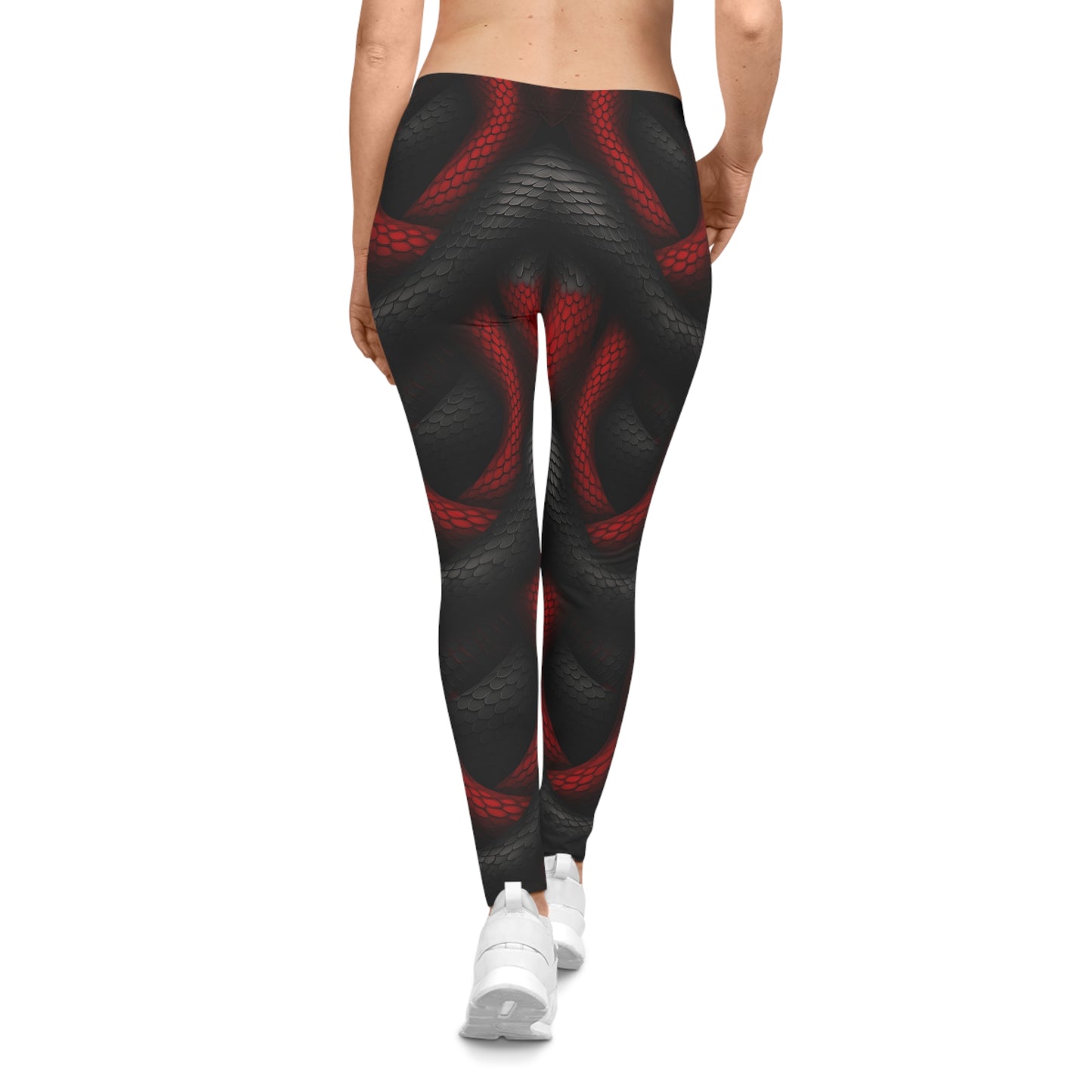 Black and Red Snake Leggings