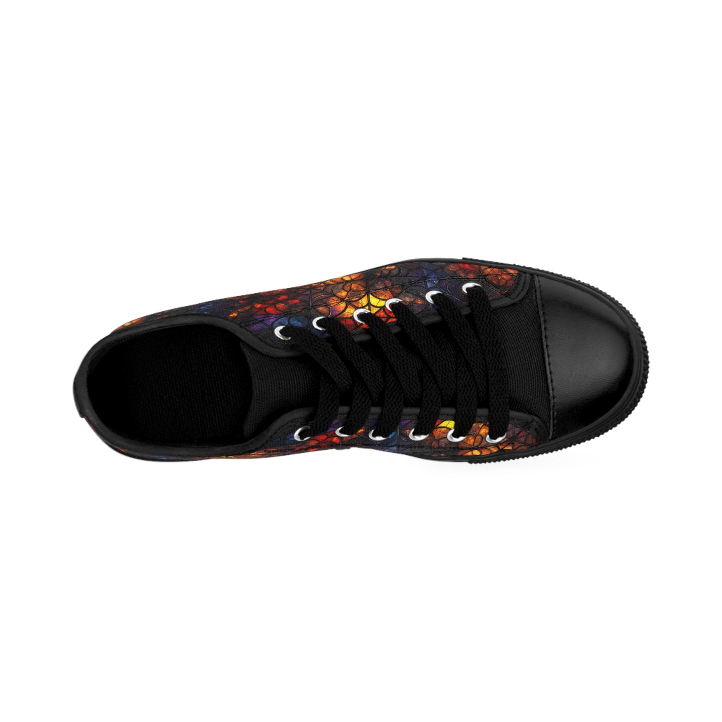 Stained Glass & Spiderwebs - Women's Classic Low Top Sneakers