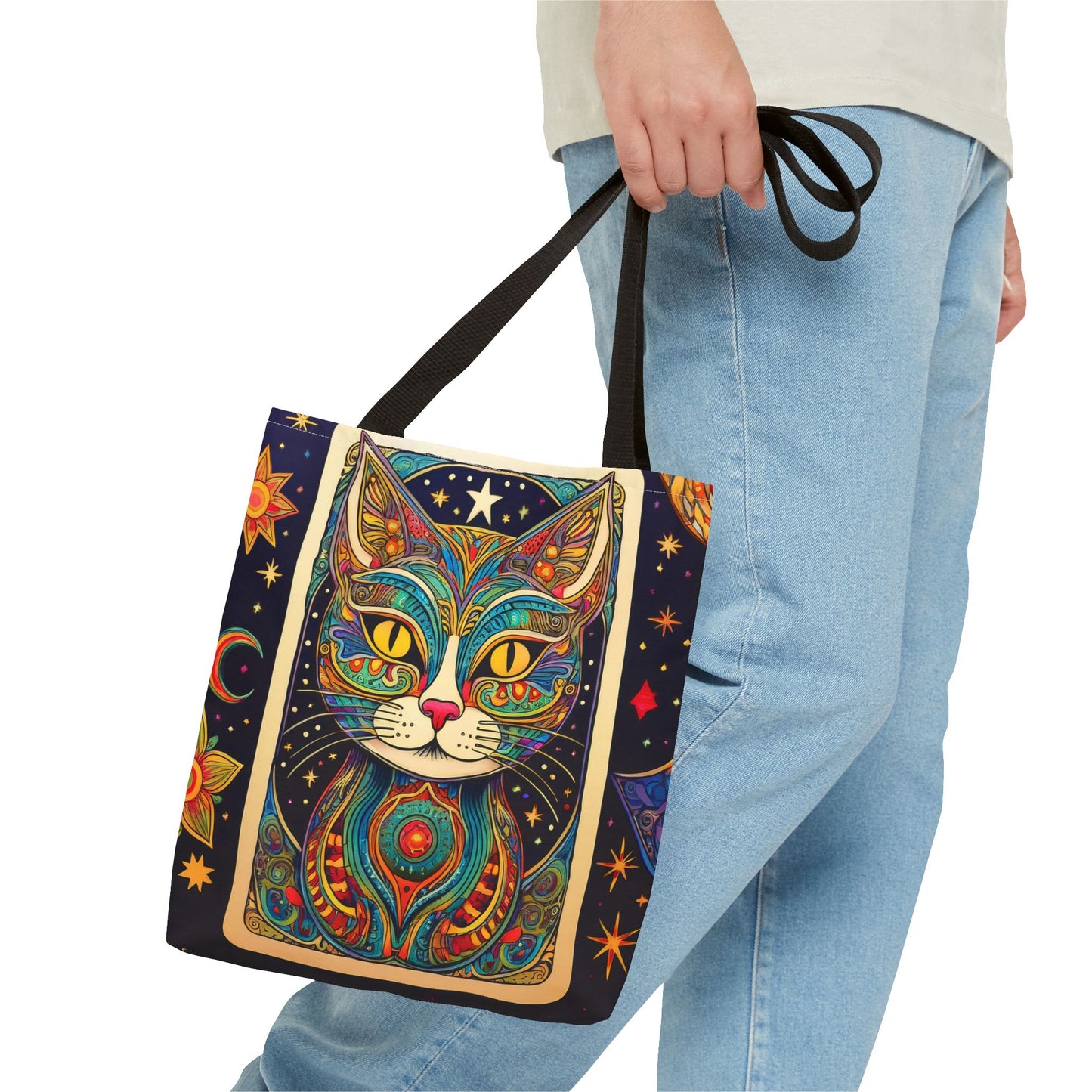 Tarot Style Cat Tote Bag - Multicolor