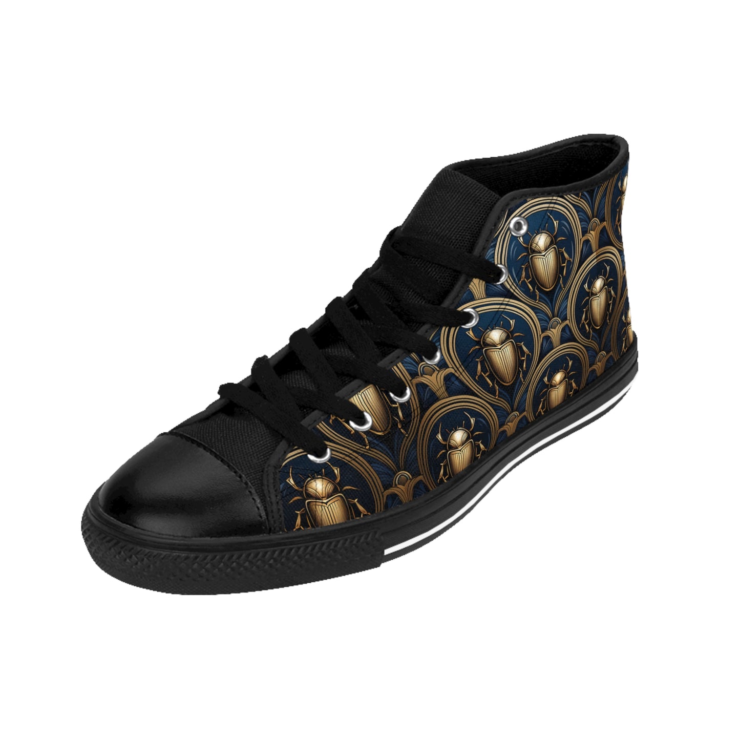 Art Deco Scarab Beetles - Women's Classic High Top Sneakers