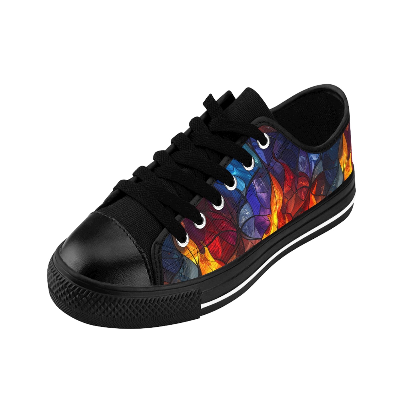 Stained Glass Flames - Women's Classic Low Top Sneakers