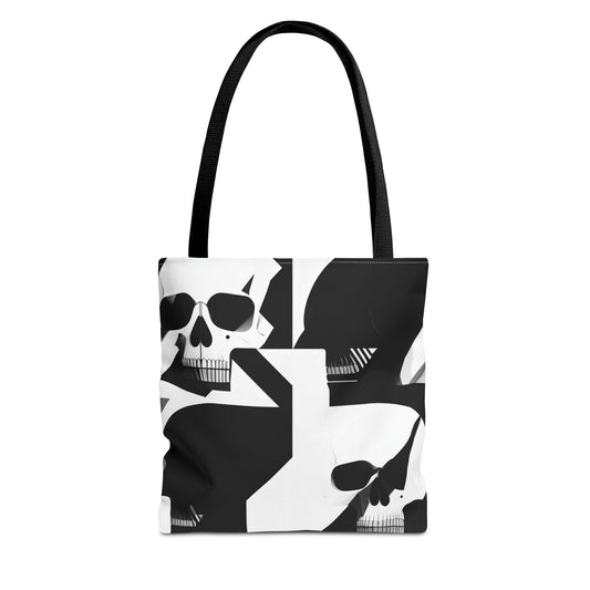 Bauhaus Skull Print Tote Bag