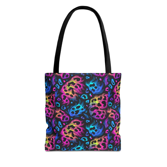 Neon Leopard Print Tote Bag
