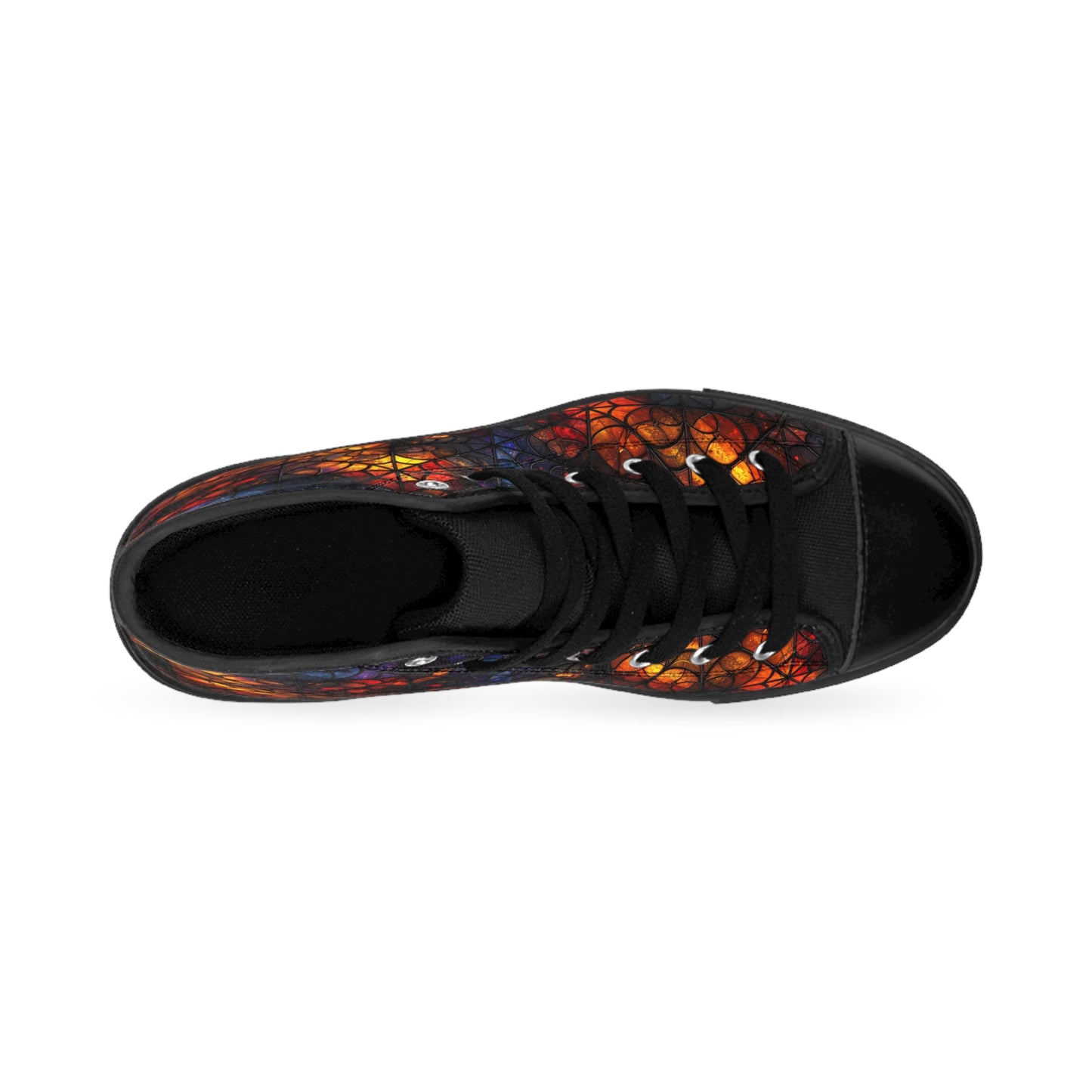 Stained Glass Spiderwebs - Women's Classic High Top Sneakers