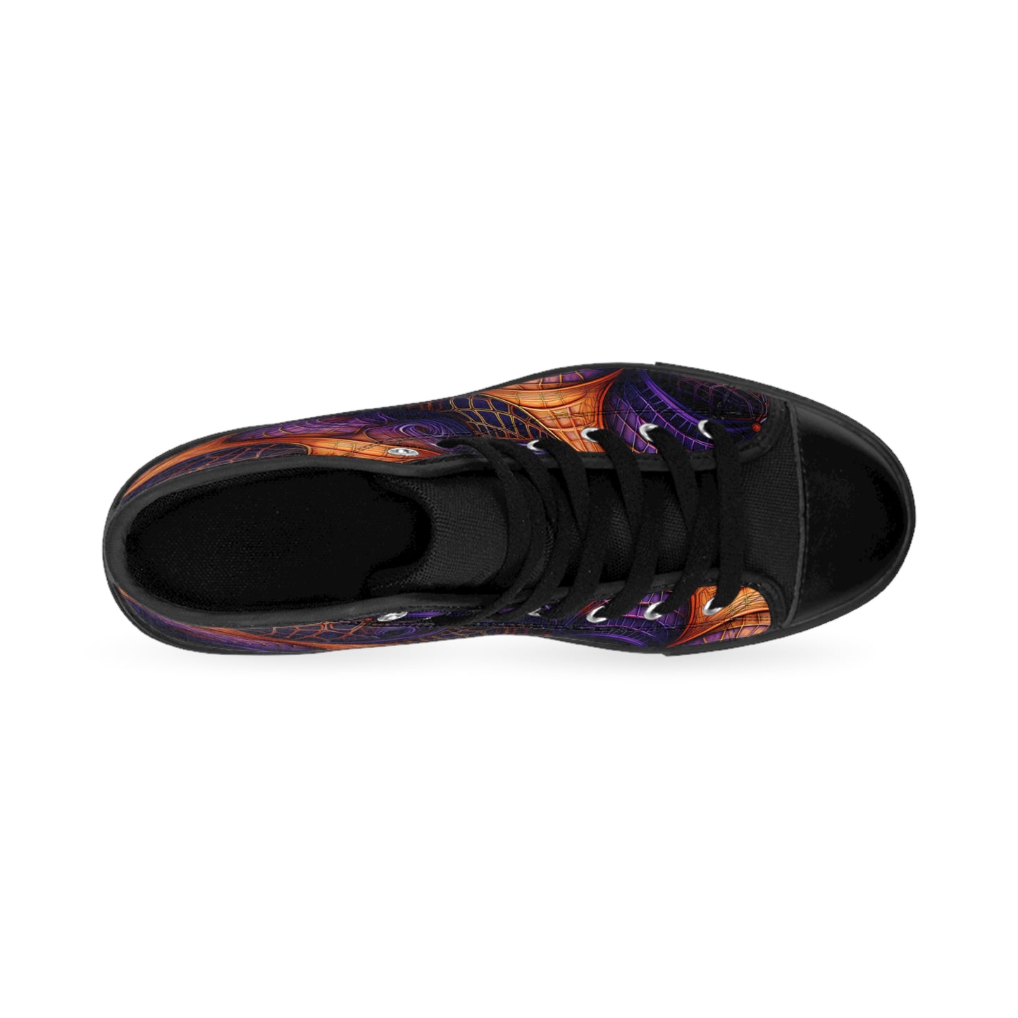 Orange & Purple Spiderwebs - Women's Classic High Top Sneakers