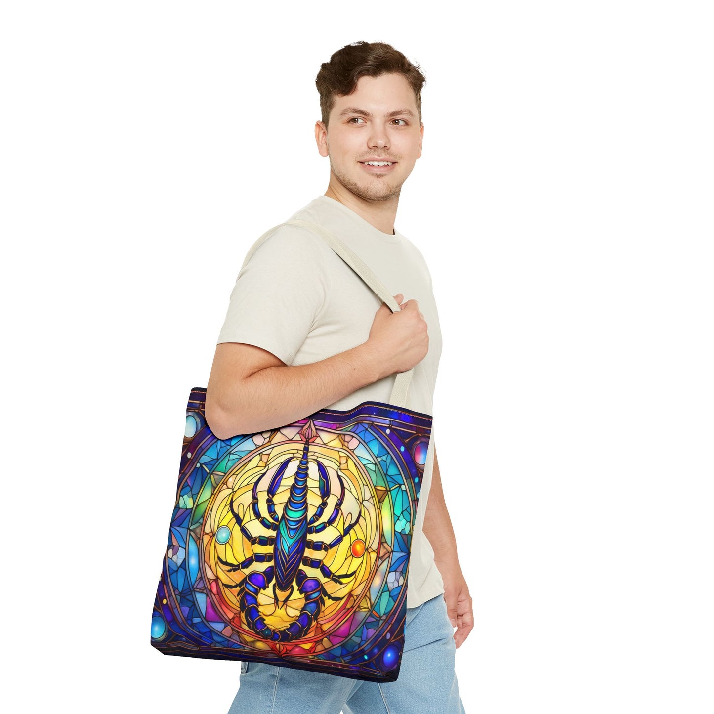 Scorpio Stained Glass Style Tote Bag (All Over Print)