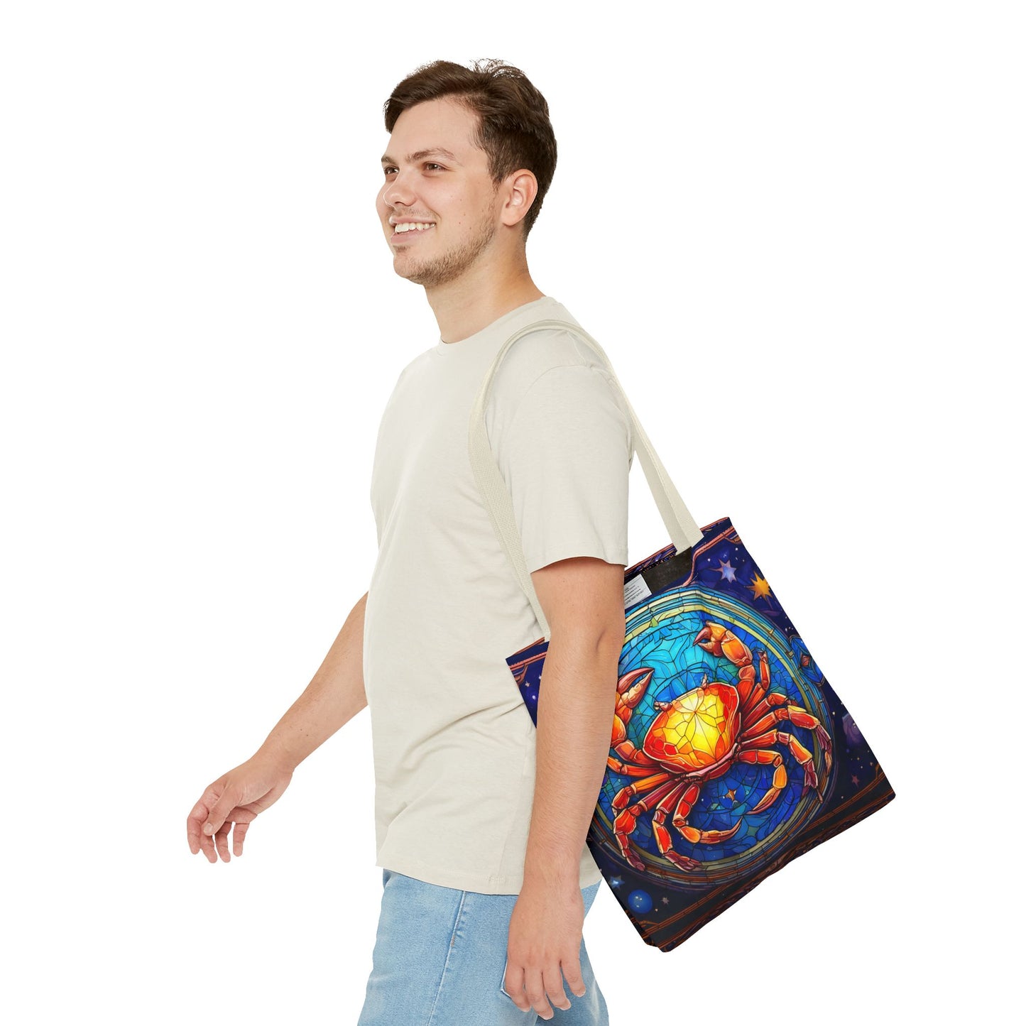 Cancer Crab Stained Glass Style Tote Bag (All Over Print)
