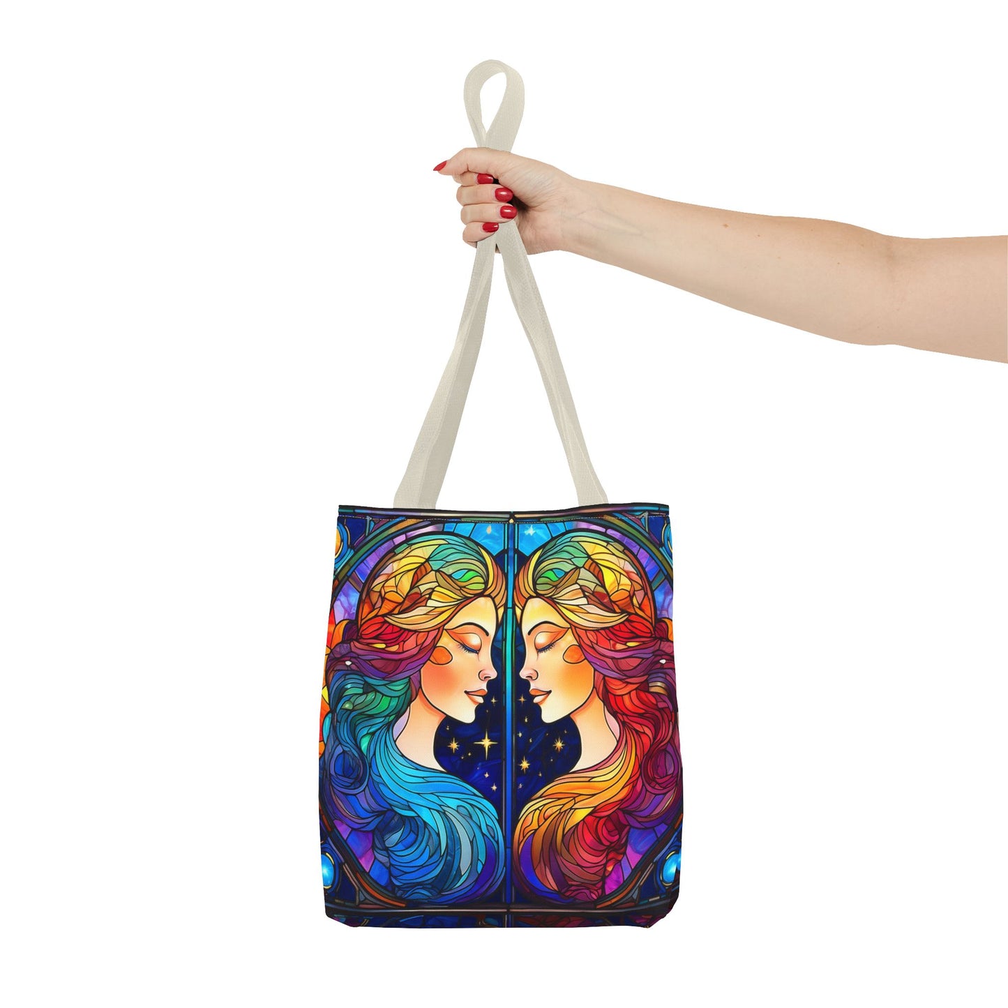 Gemini Twins Stained Glass Style Tote Bag (All Over Print)