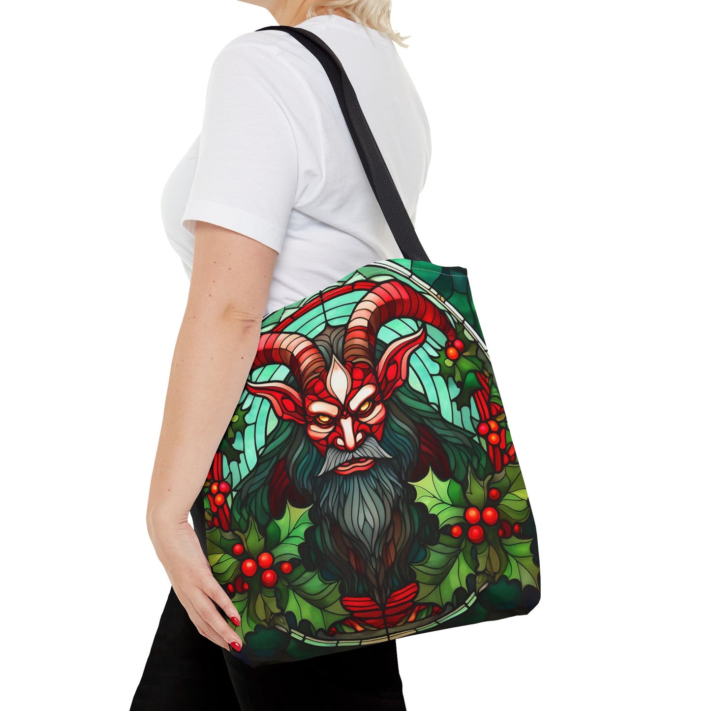 Stained Glass Krampus Tote Bag