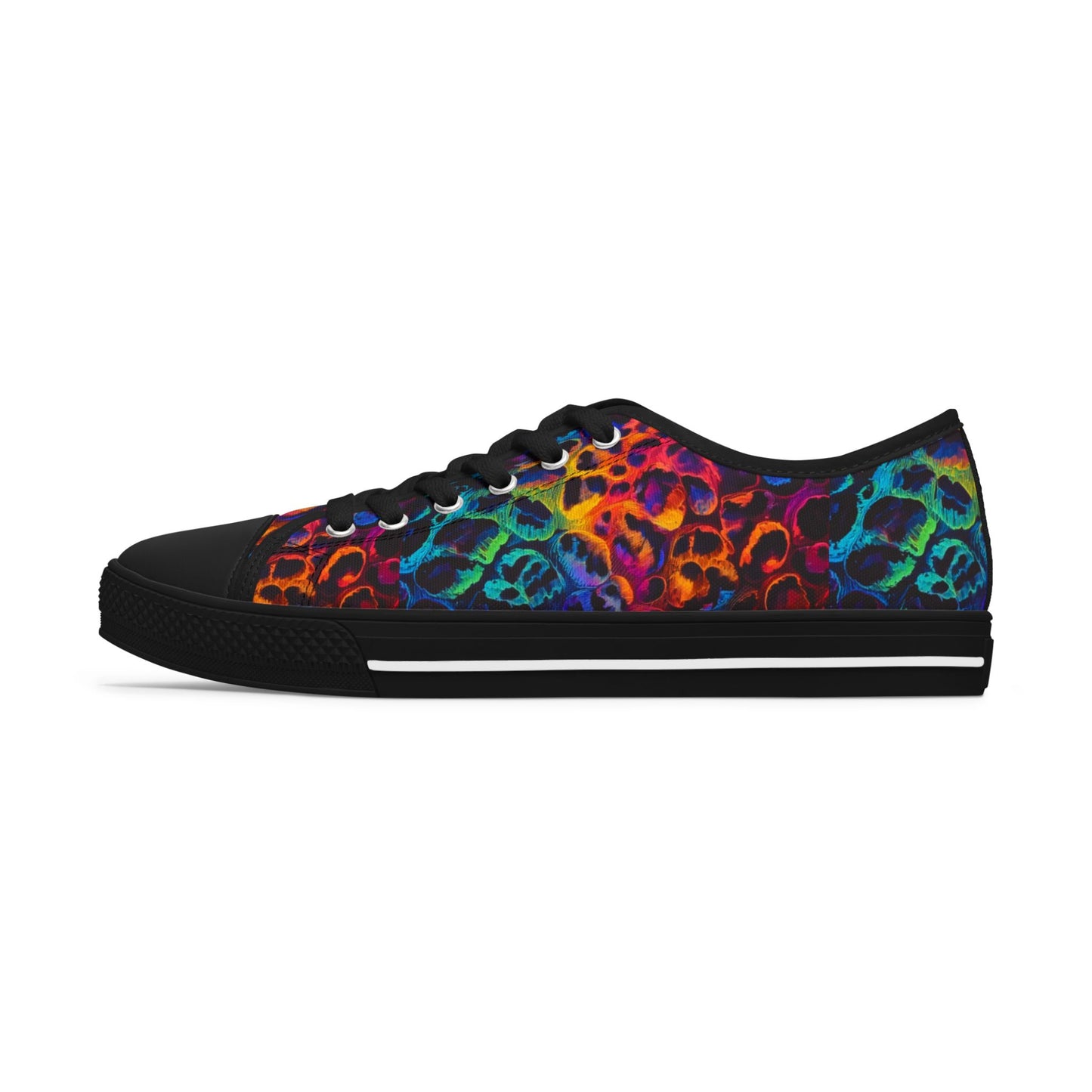 Neon Leopard Print - Women's Low Top Sneakers