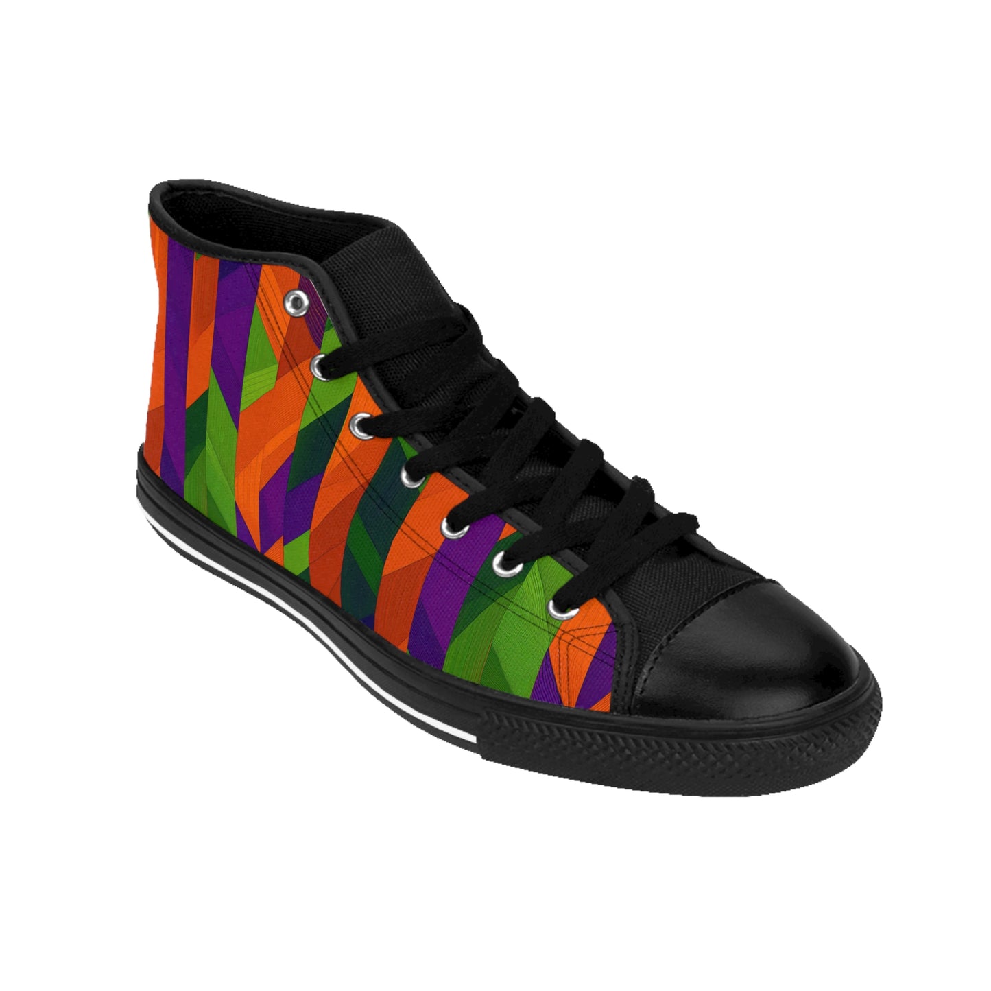 Halloween Colored Stripes - Women's Classic High Top Sneakers