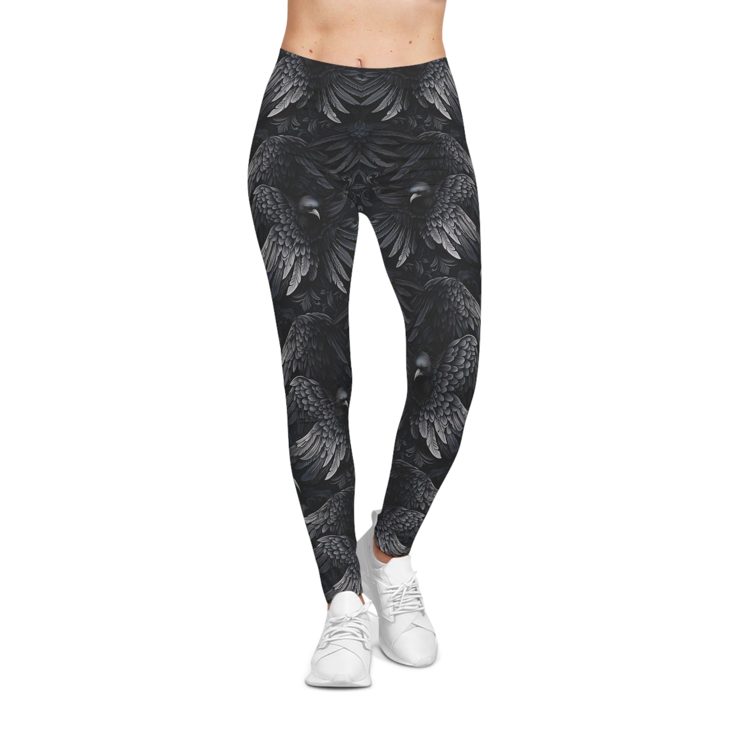 Dark Raven Pattern Leggings
