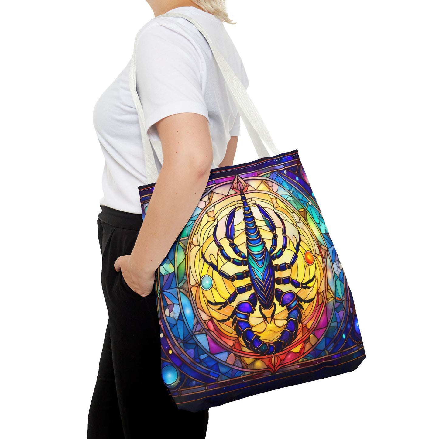 Scorpio Stained Glass Style Tote Bag (All Over Print)