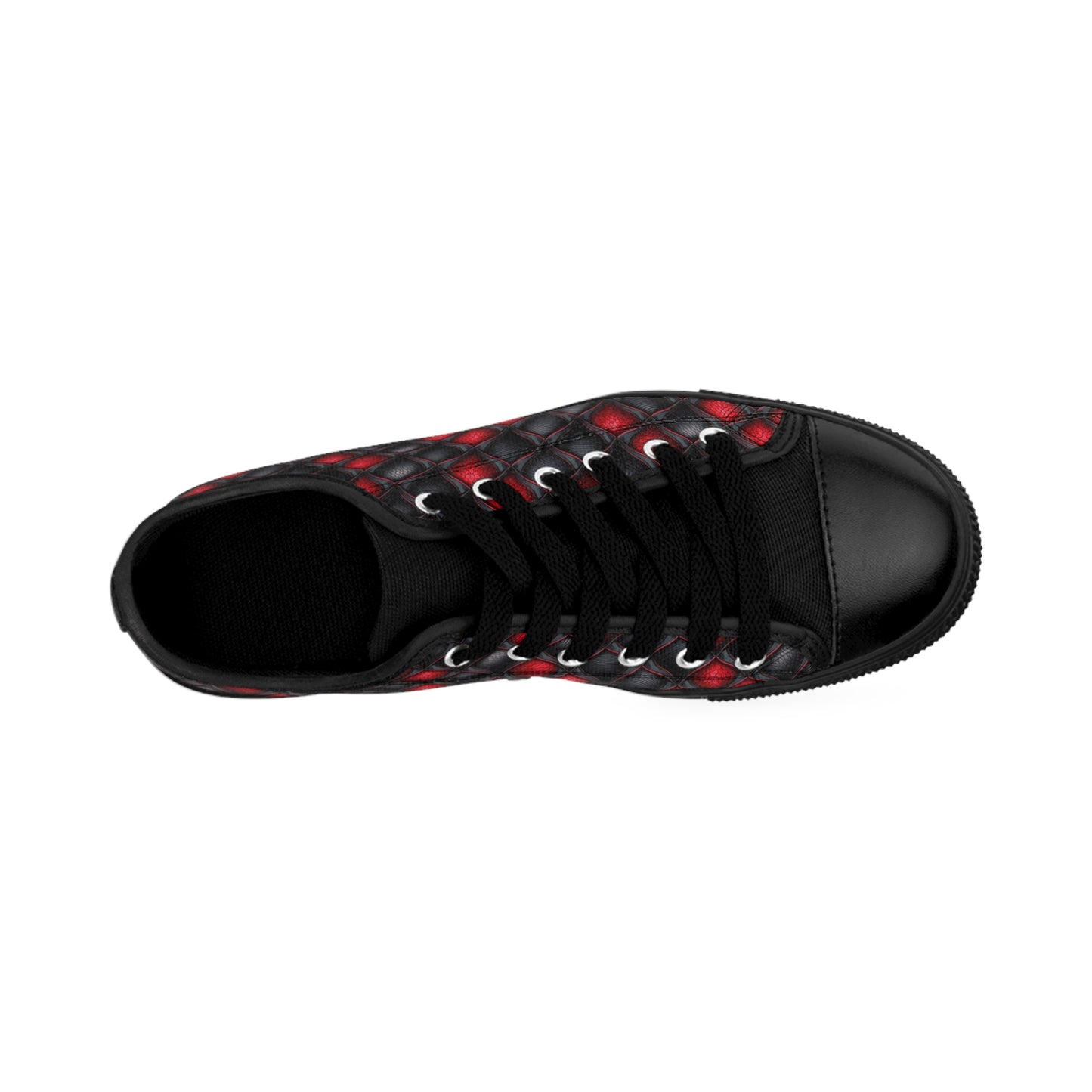 Black and Red Scales - Women's Classic Low Top Sneakers