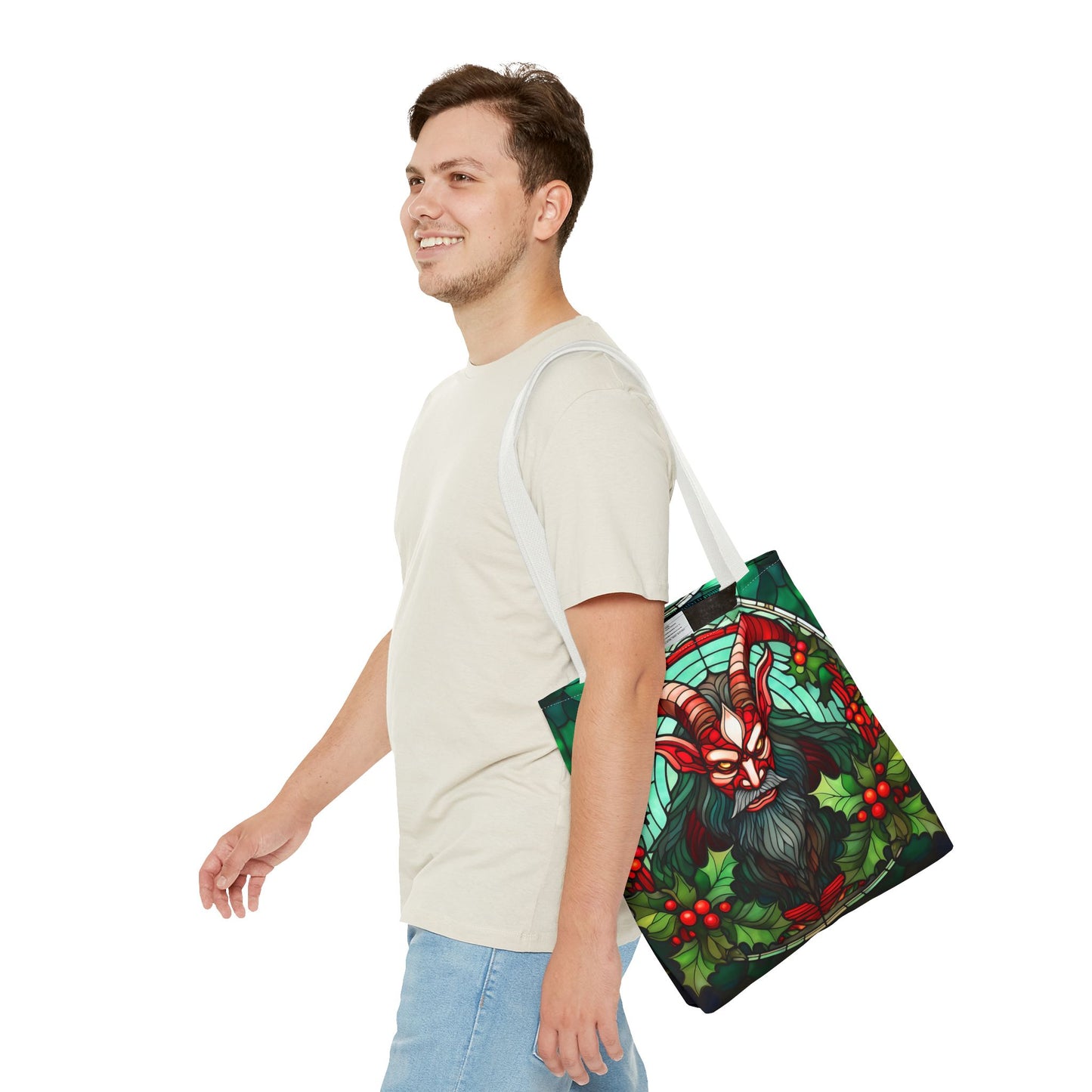 Stained Glass Krampus Tote Bag
