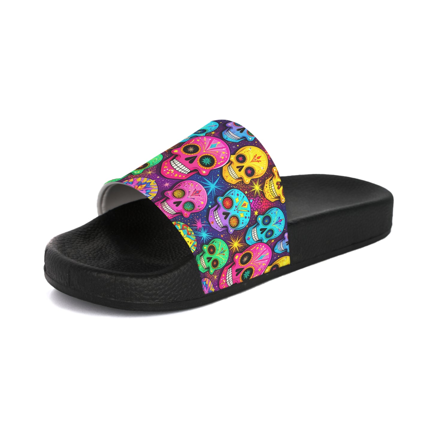 Vibrant Sugar Skulls - Women's Slide Sandals