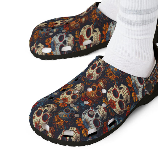 Sugar Skulls & Marigolds Unisex Clogs