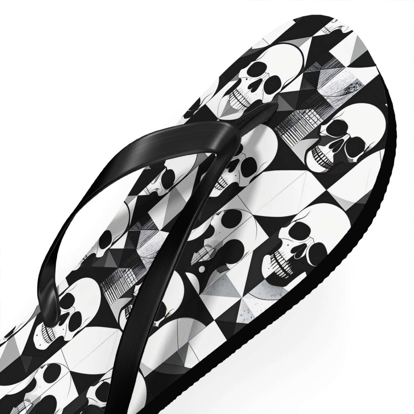Skull Cubism Flip Flops