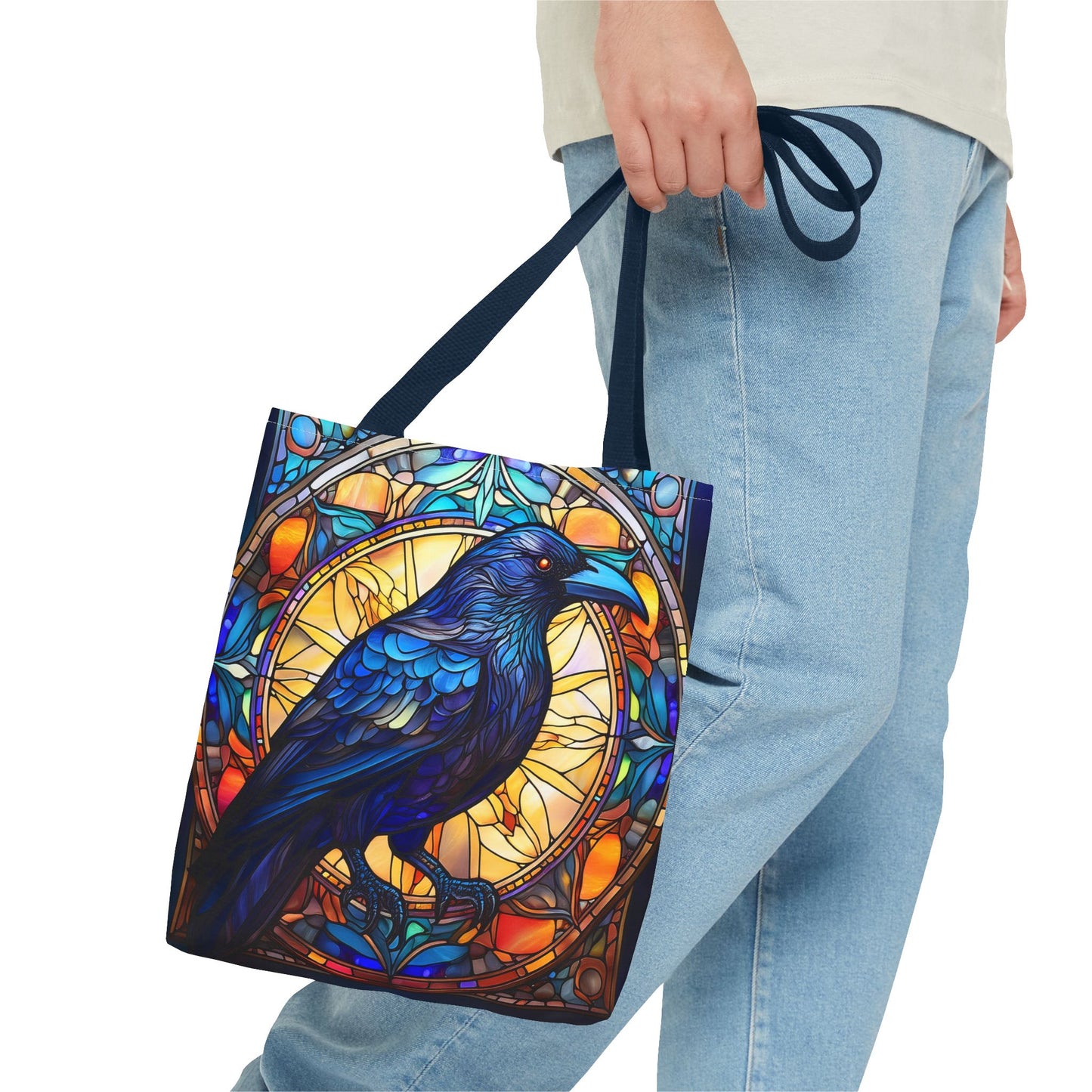 Stained Glass Raven Tote