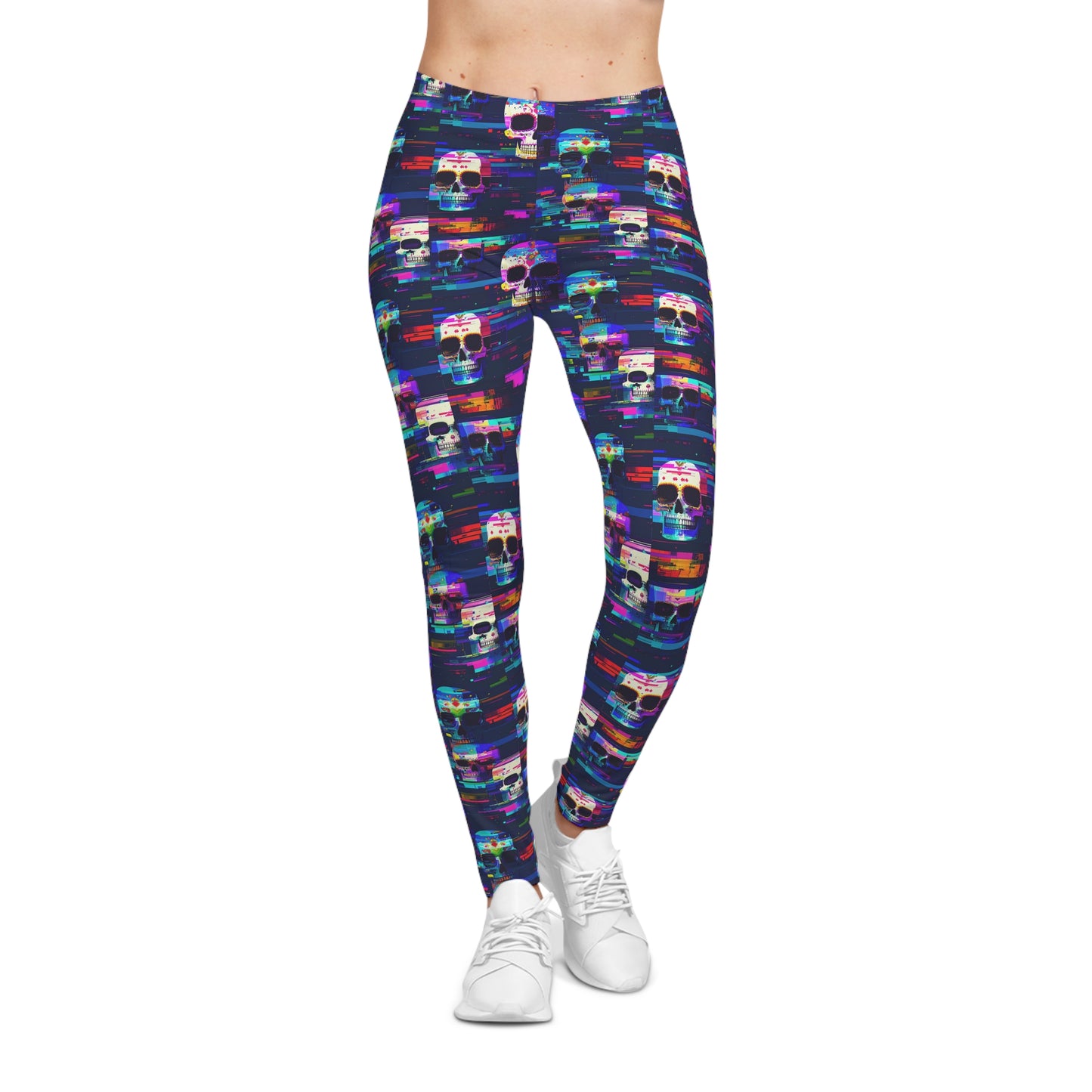Glitchy Skull Leggings