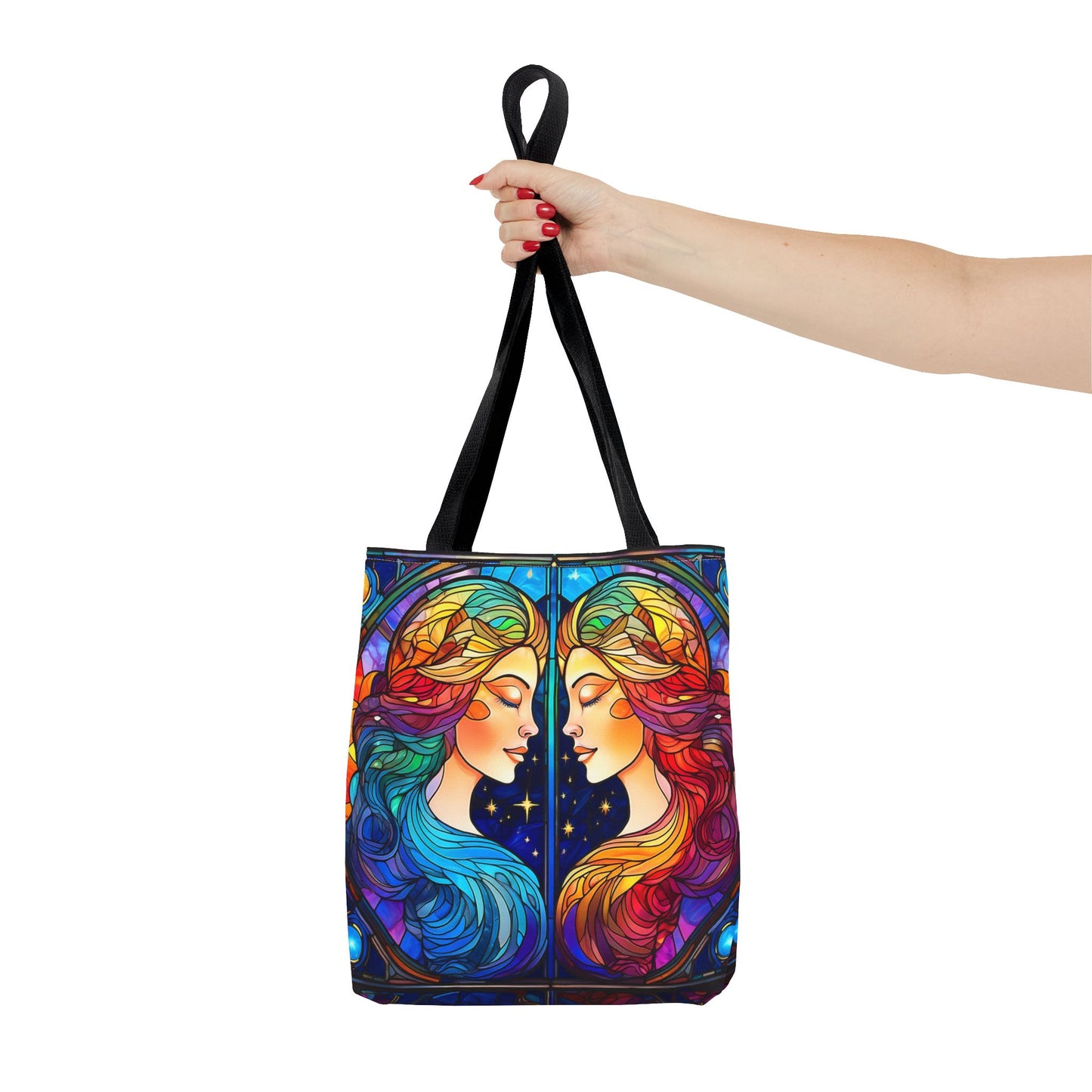Gemini Twins Stained Glass Style Tote Bag (All Over Print)