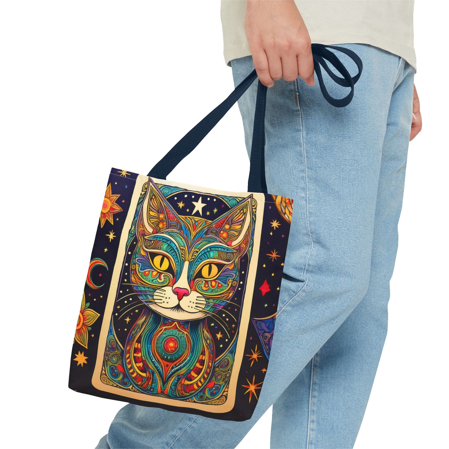Tarot Style Cat Tote Bag - Multicolor