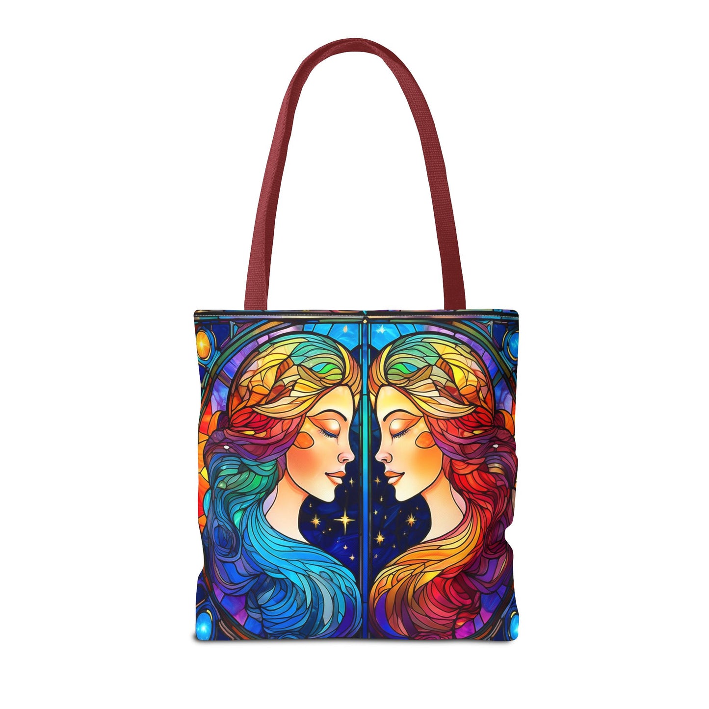 Gemini Twins Stained Glass Style Tote Bag (All Over Print)