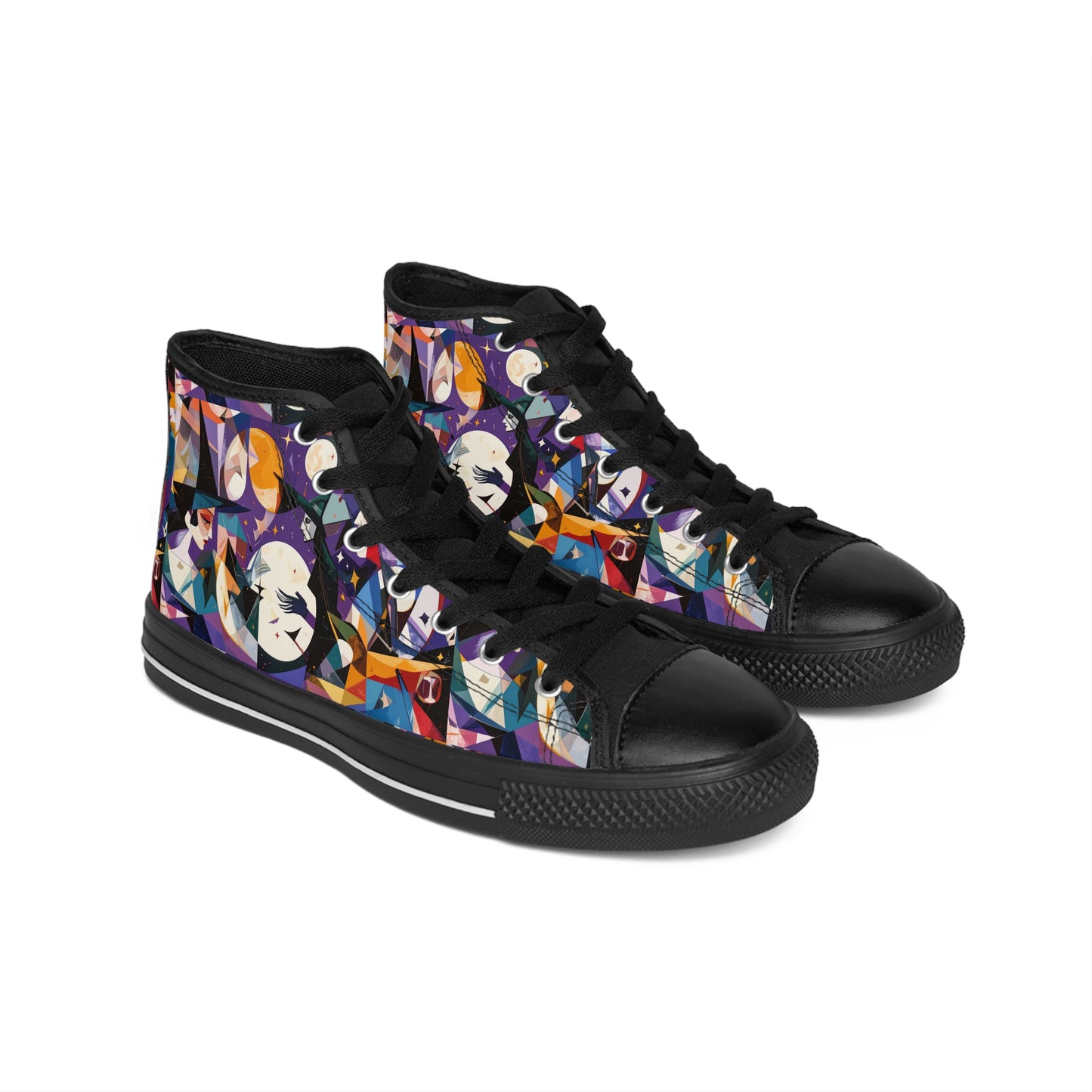 Witchy Cubism - Women's Classic High Top Sneakers