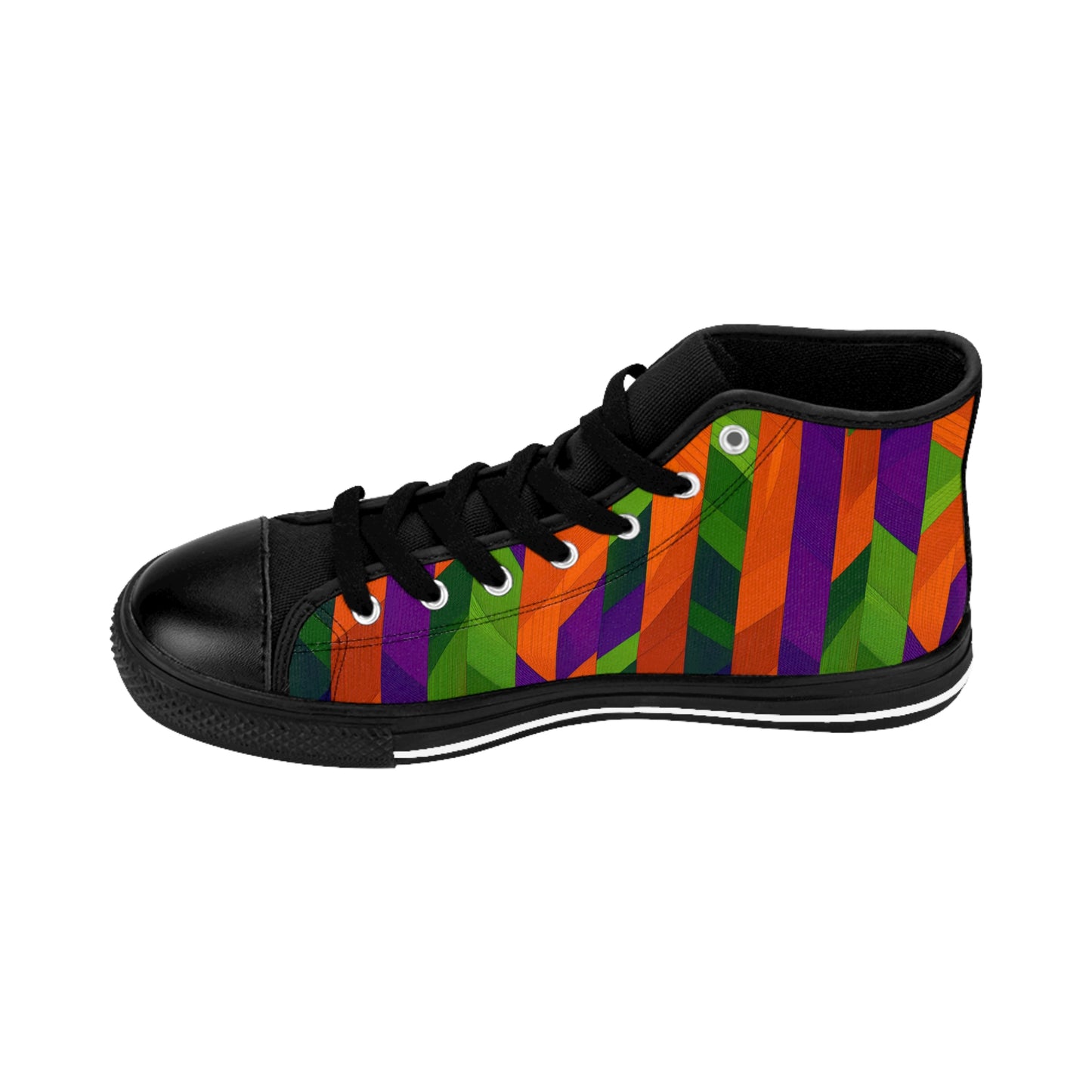 Halloween Colored Stripes - Women's Classic High Top Sneakers