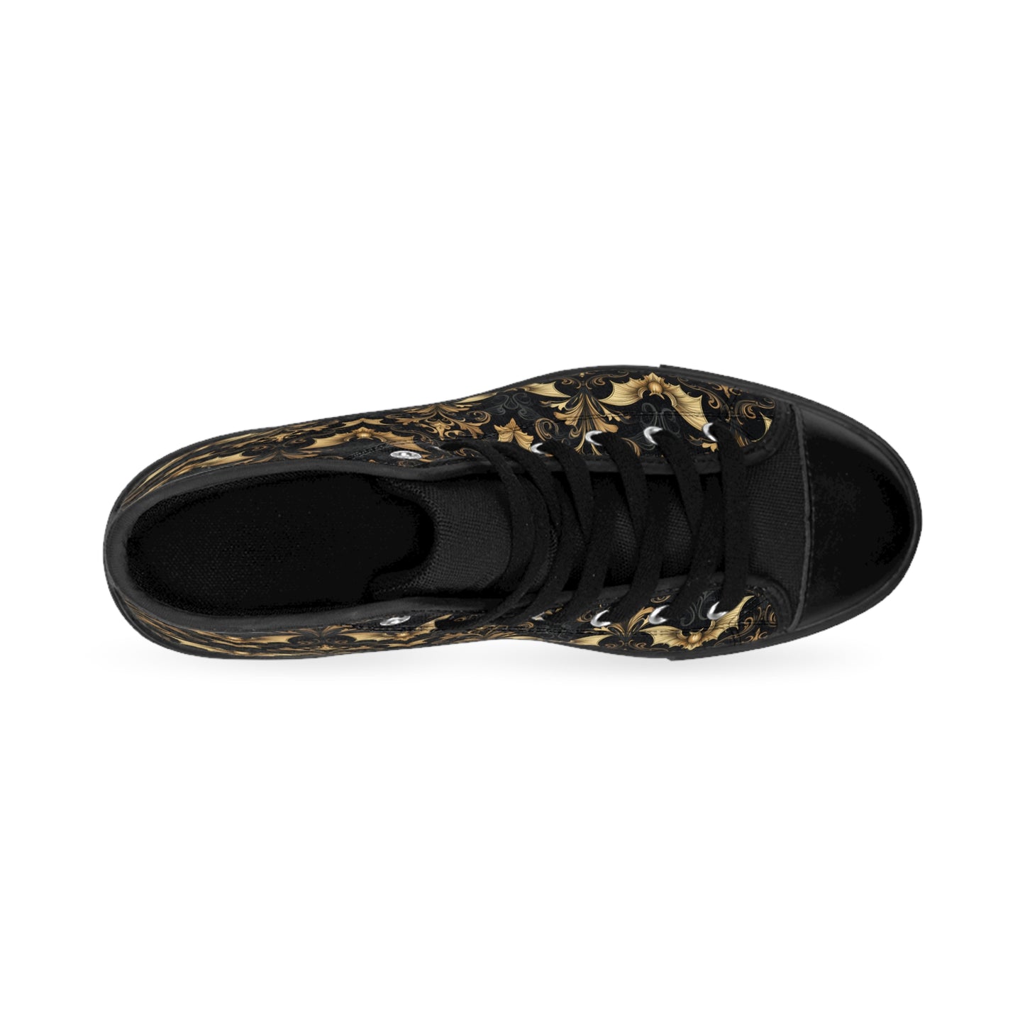 Damask Black and Gold Bats - Men's Classic High Top Sneakers