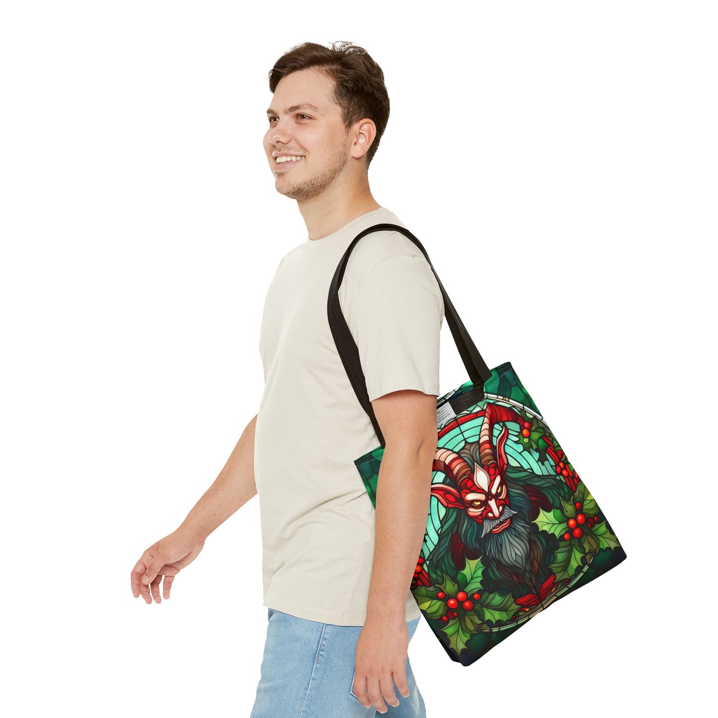 Stained Glass Krampus Tote Bag