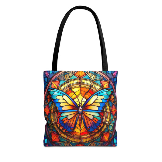 Stained Glass Butterfly Tote Bag