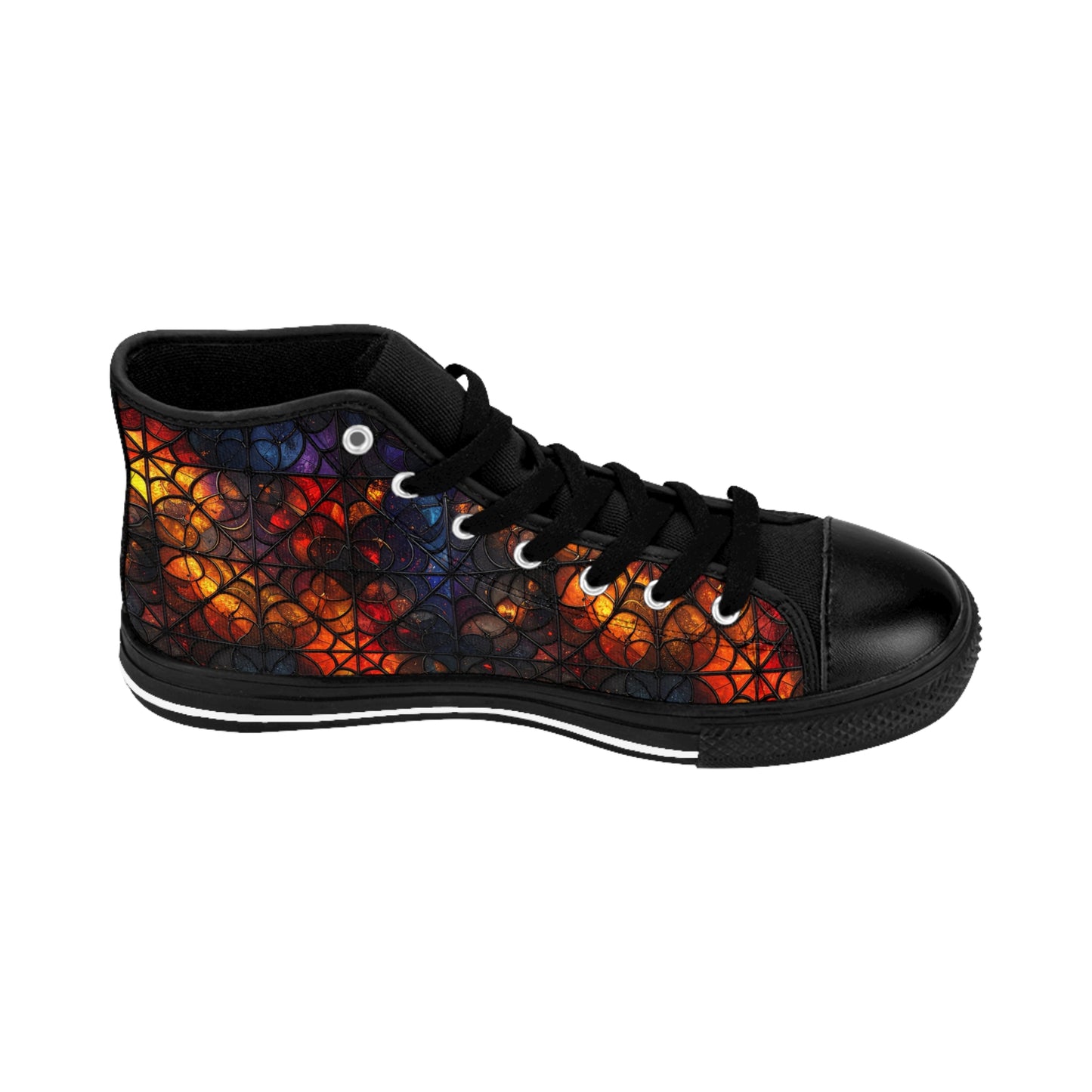 Stained Glass Spiderwebs - Women's Classic High Top Sneakers