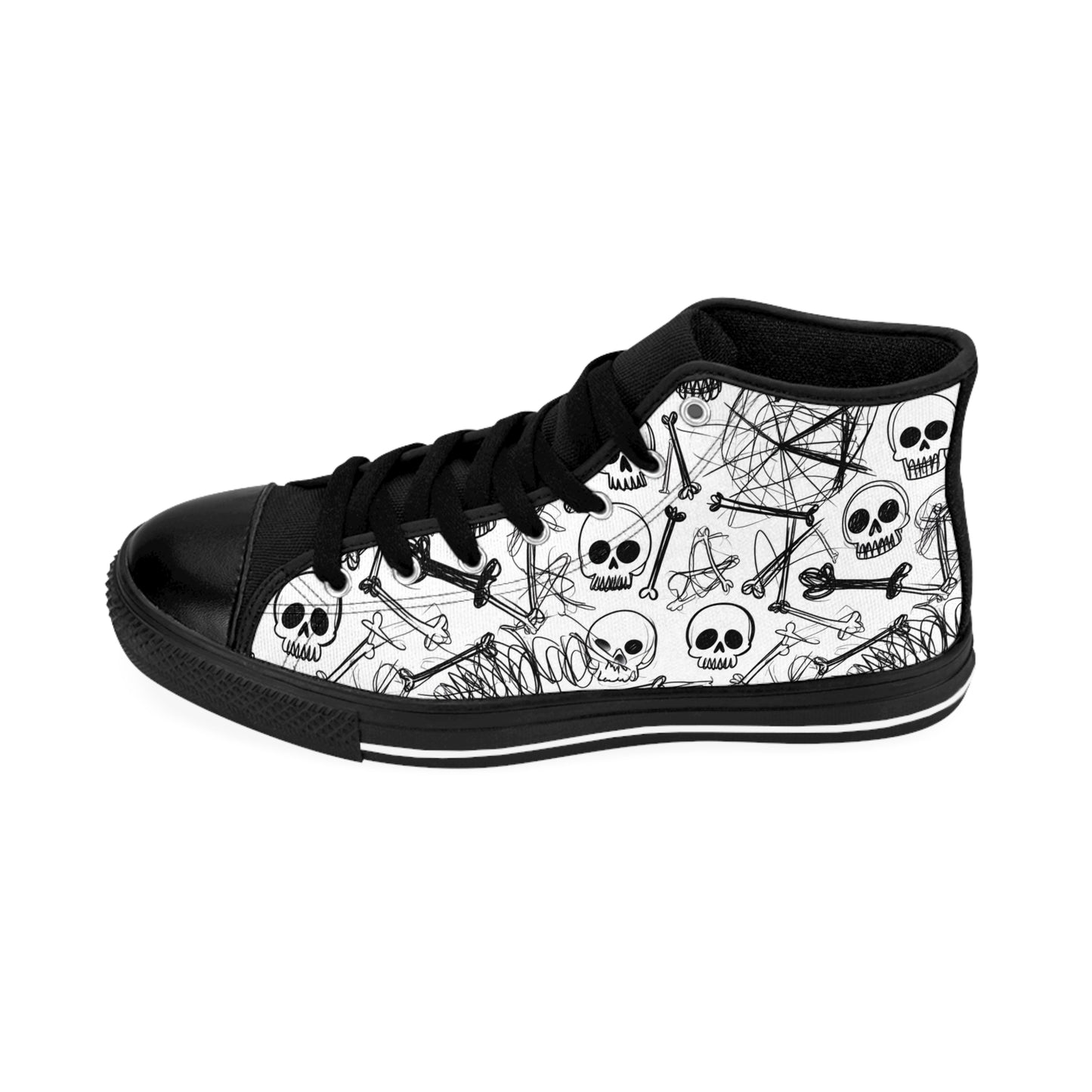 Doodle Skulls - Women's Classic High Top Sneakers